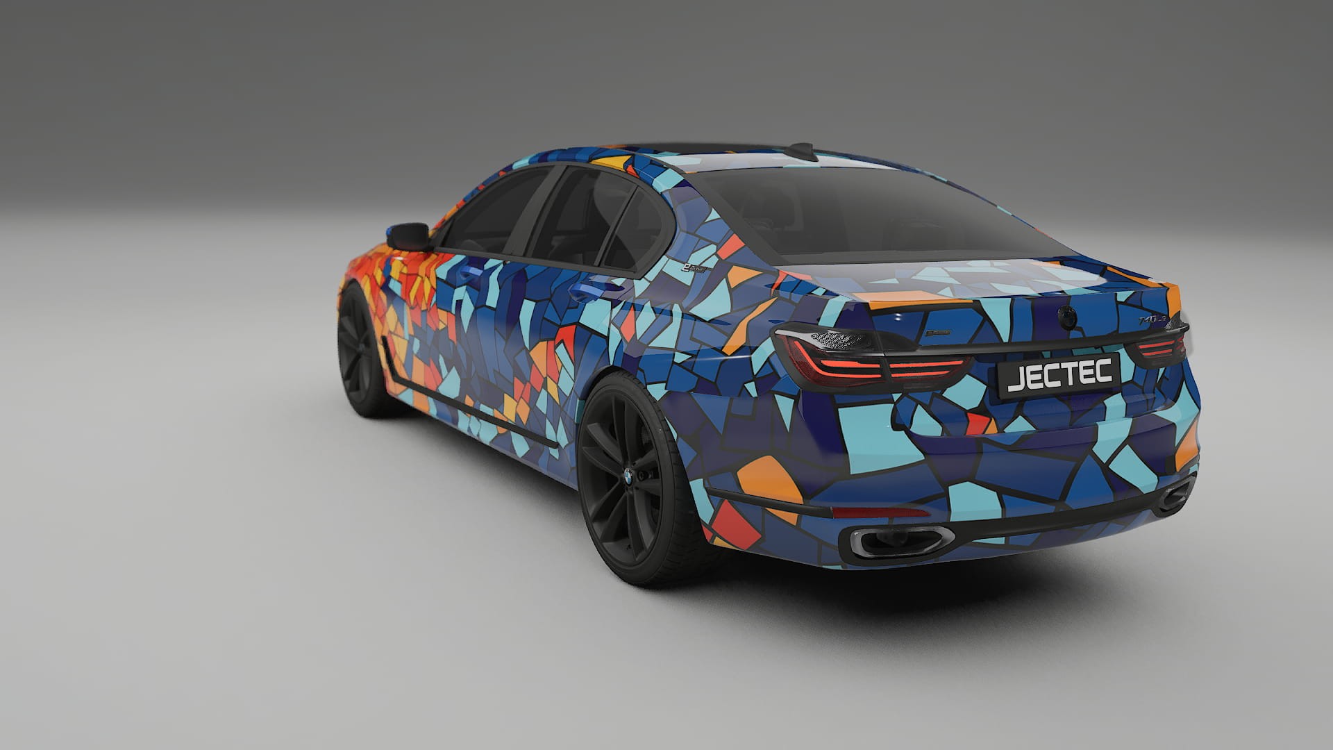 BMW 7 G11 G12 facelift LCI BARCELONA – Designad Wrap PPF-sats i utskrivbar polyuretanfilm