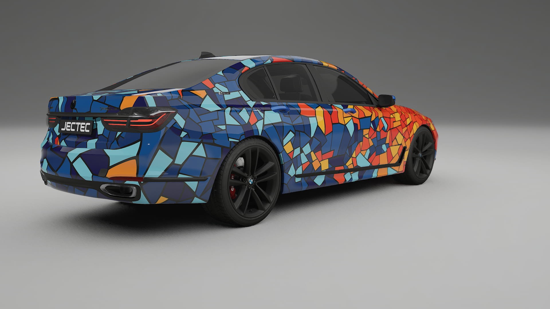 BMW 7 G11 G12 facelift LCI BARCELONA – Designad Wrap PPF-sats i utskrivbar polyuretanfilm