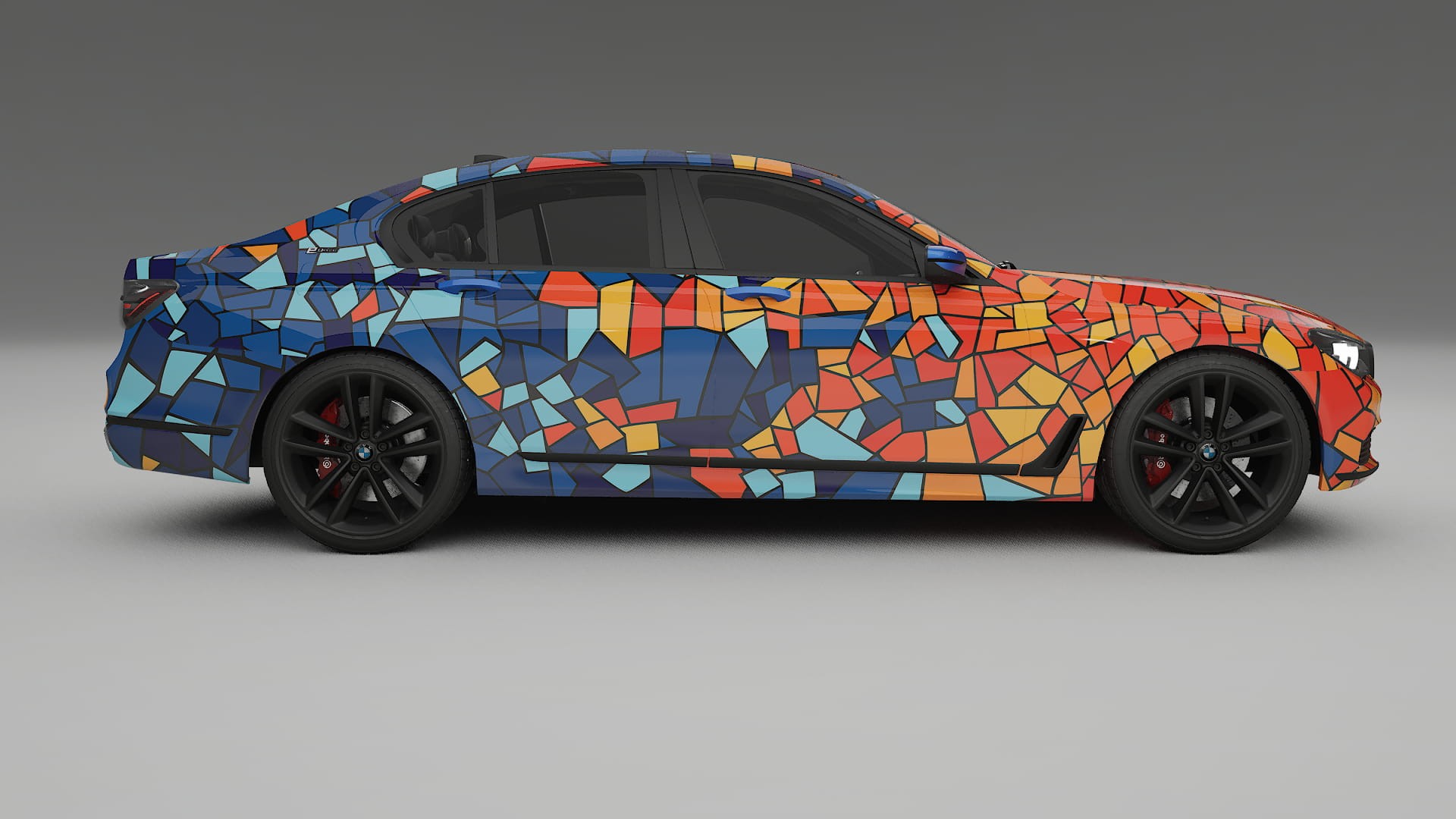 BMW 7 G11 G12 facelift LCI BARCELONA – Designad Wrap PPF-sats i utskrivbar polyuretanfilm