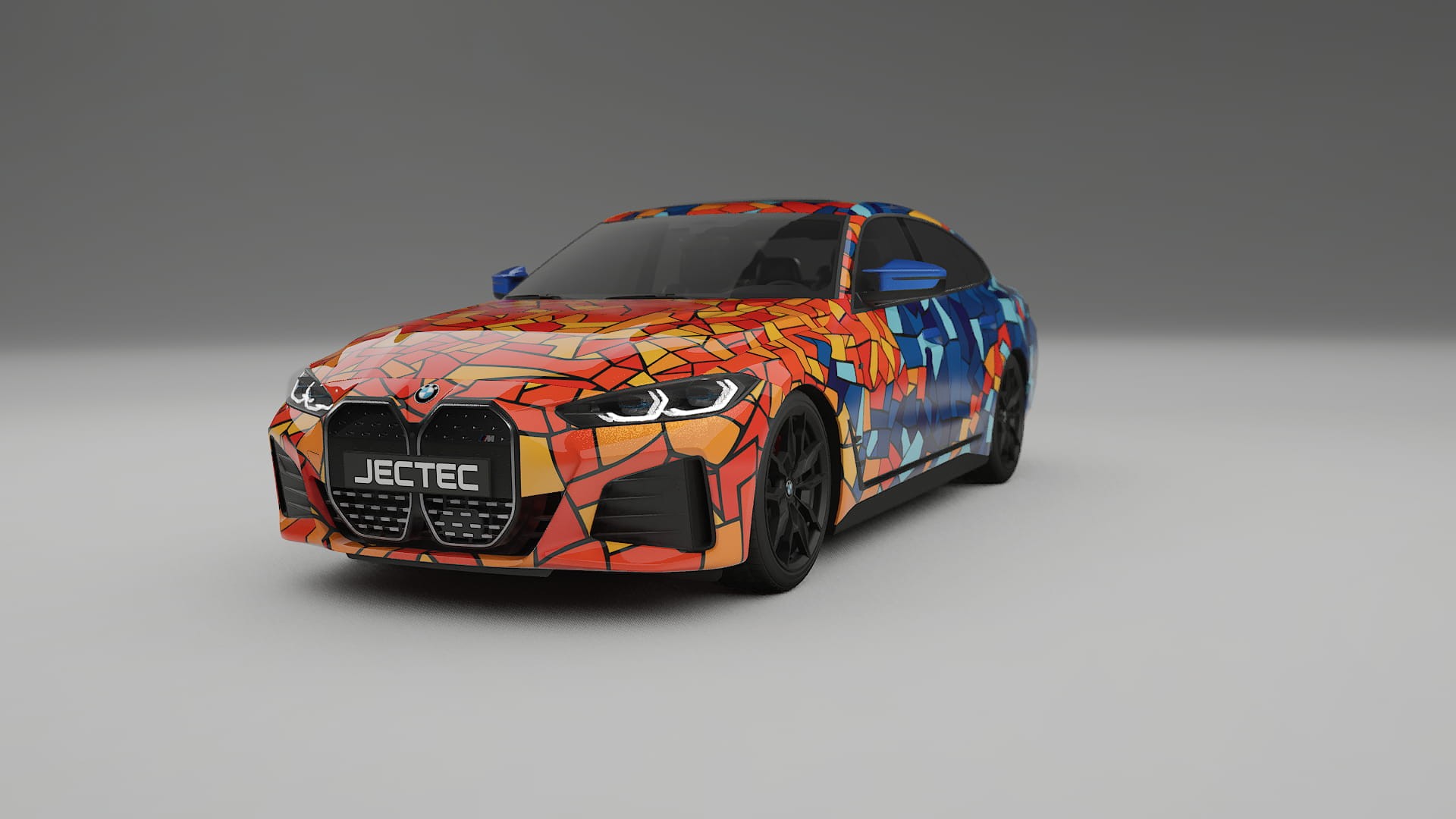 BMW I4 G26 M-Package BARCELONA – Designad Wrap PPF-sats i utskrivbar polyuretanfilm