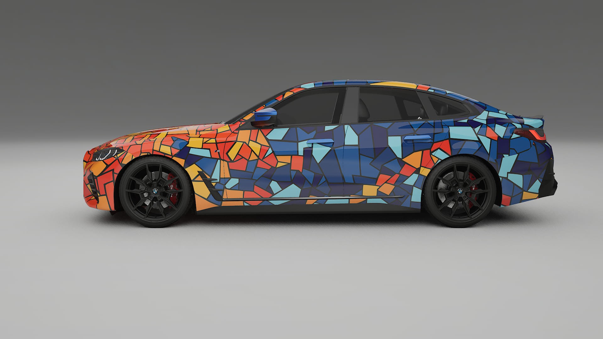 BMW I4 G26 M-Package BARCELONA – Designad Wrap PPF-sats i utskrivbar polyuretanfilm