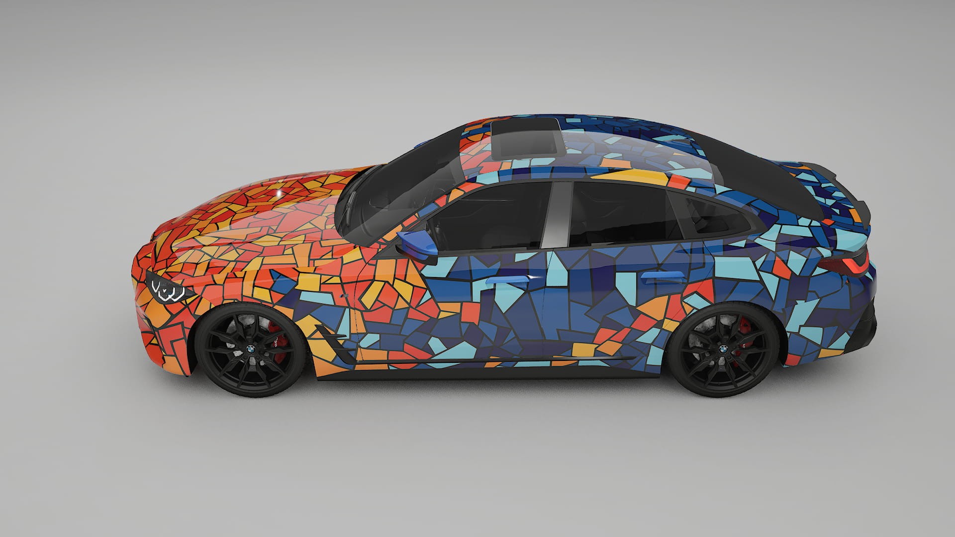 BMW I4 G26 M-Package BARCELONA – Designad Wrap PPF-sats i utskrivbar polyuretanfilm