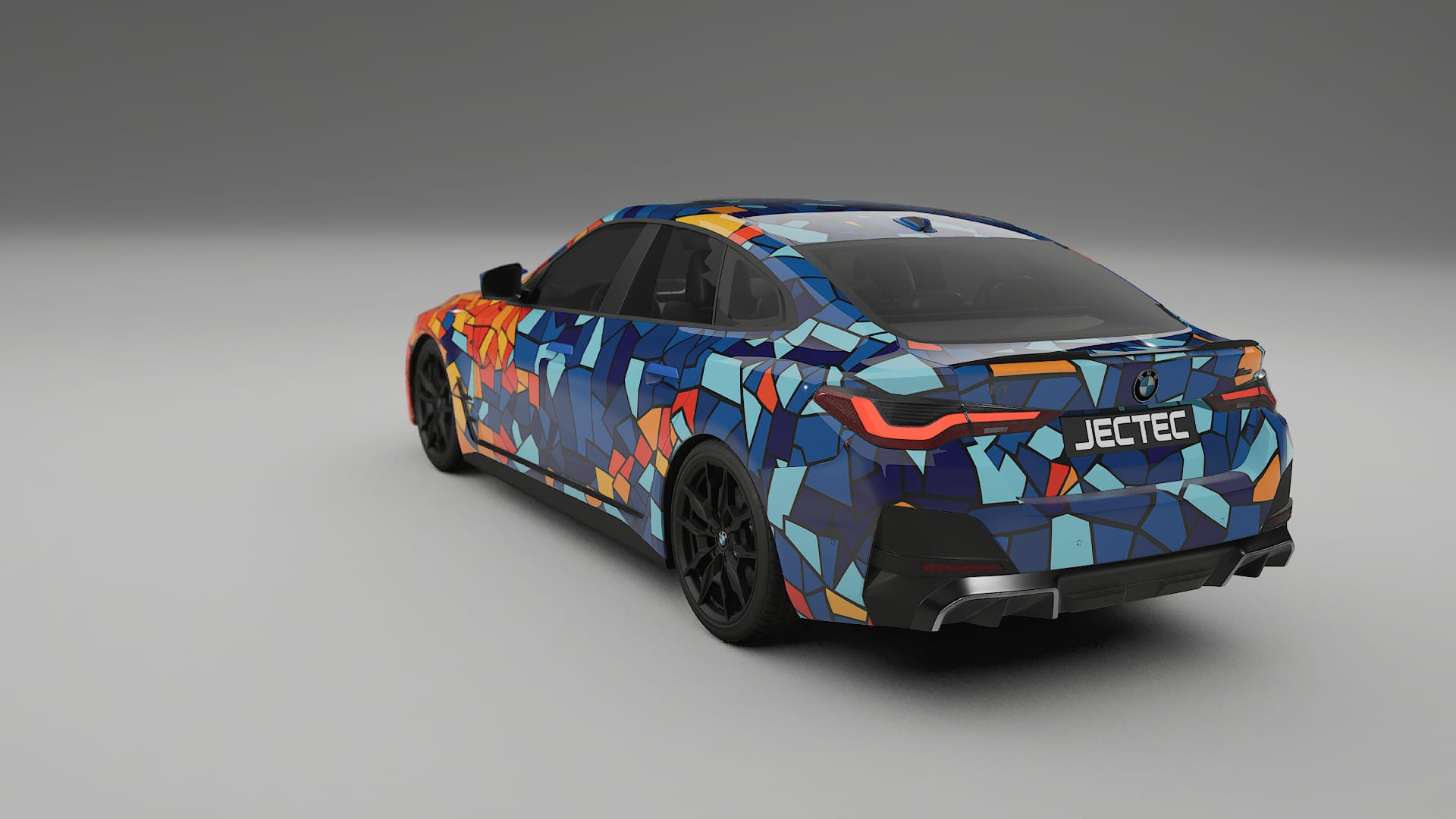 BMW I4 G26 M-Package BARCELONA – Designad Wrap PPF-sats i utskrivbar polyuretanfilm