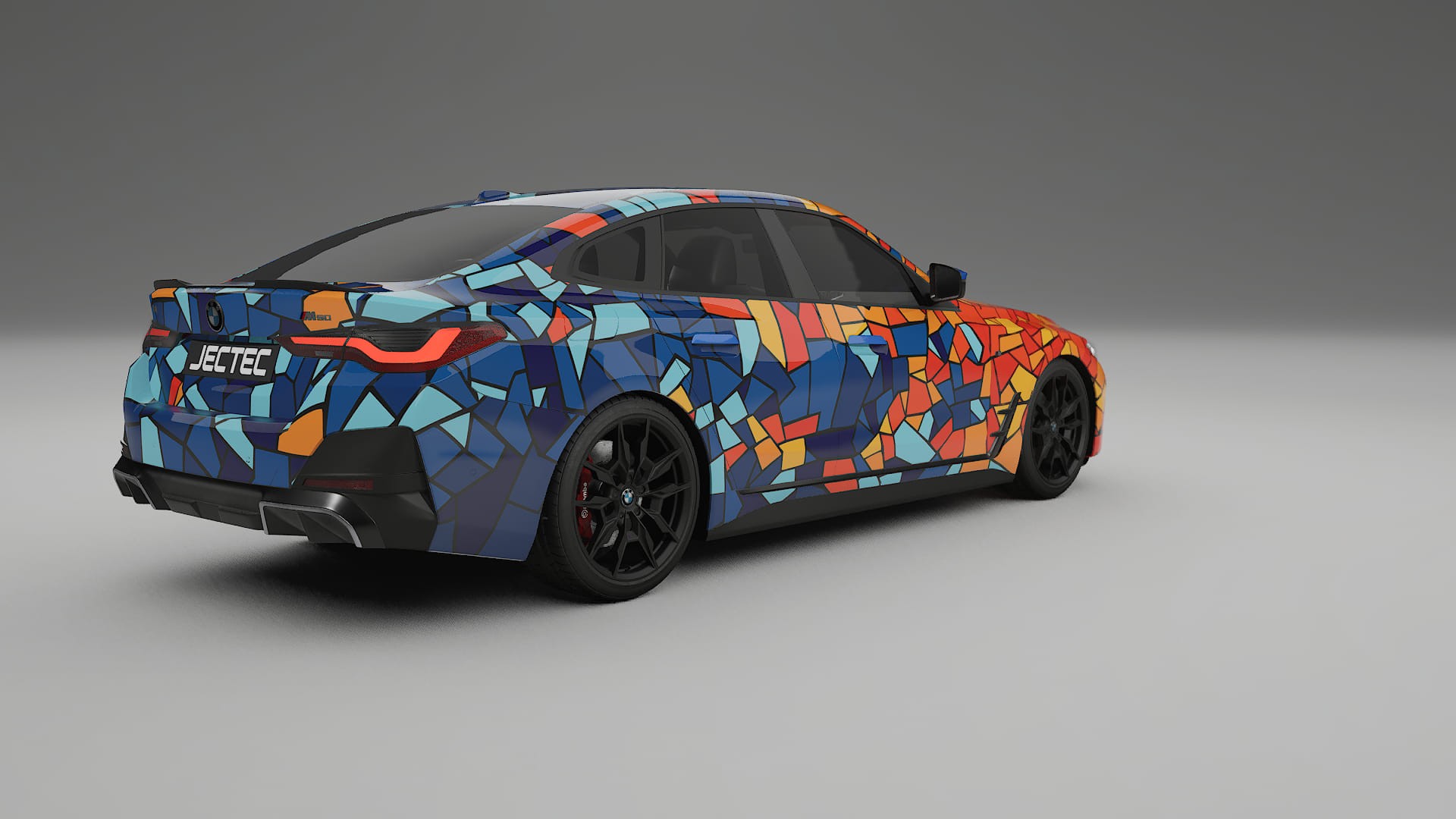 BMW I4 G26 M-Package BARCELONA – Designad Wrap PPF-sats i utskrivbar polyuretanfilm