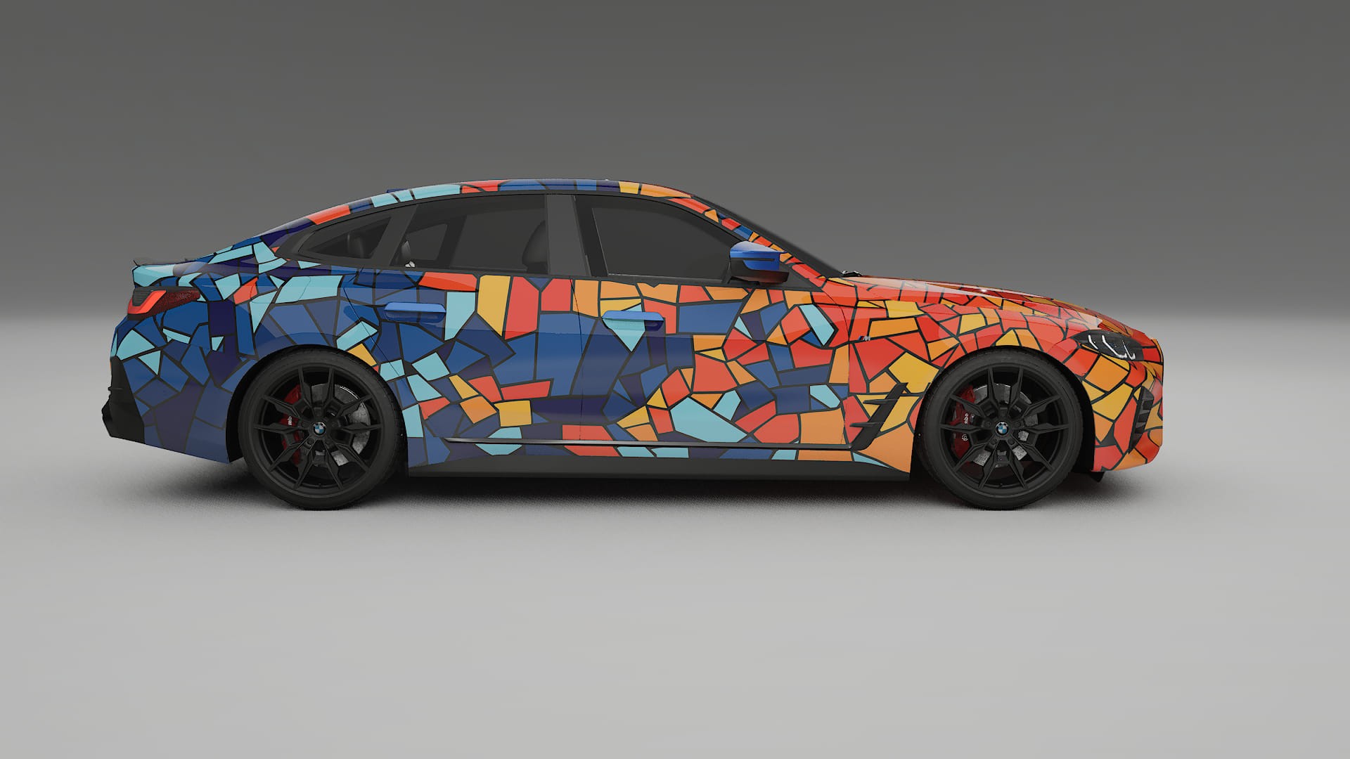 BMW I4 G26 M-Package BARCELONA – Designad Wrap PPF-sats i utskrivbar polyuretanfilm