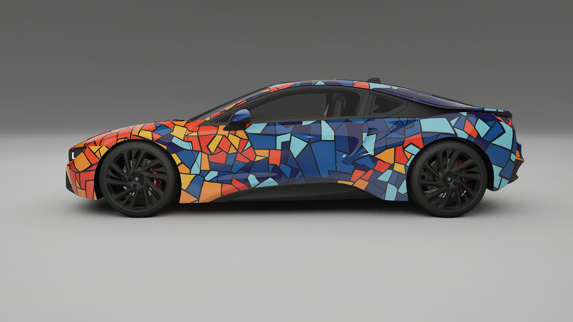 BMW I8 I12 BARCELONA – Designad Wrap PPF-sats i utskrivbar polyuretanfilm