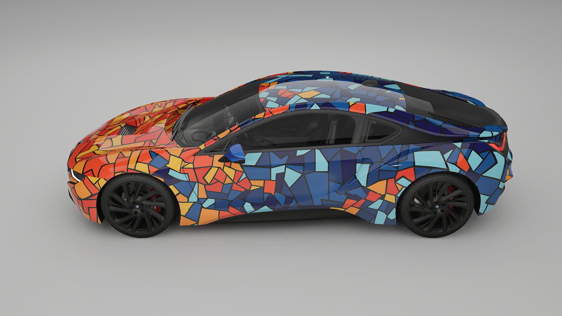 BMW I8 I12 BARCELONA – Designad Wrap PPF-sats i utskrivbar polyuretanfilm