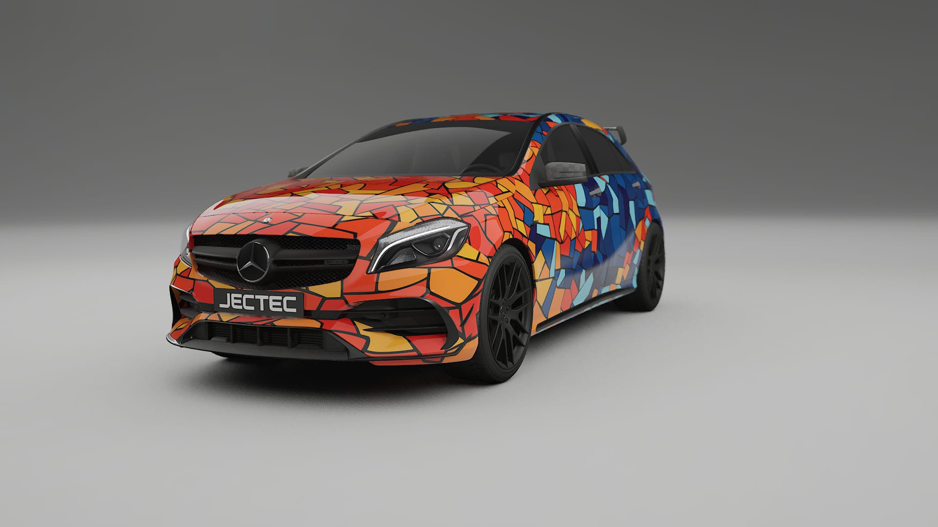 Mercedes A45 AMG W176 BARCELONA – Designad Wrap PPF-sats i utskrivbar polyuretanfilm
