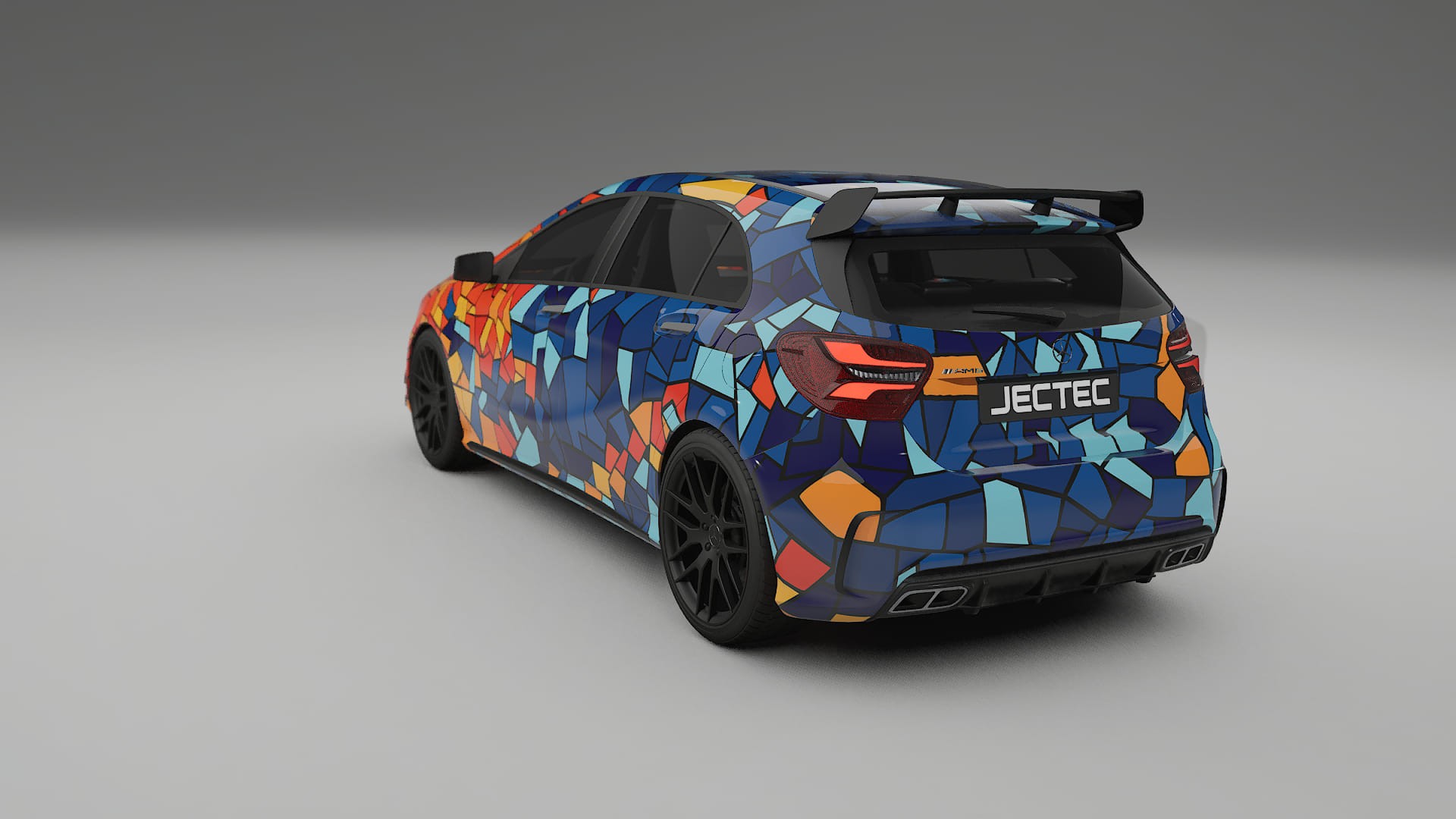 Mercedes A45 AMG W176 BARCELONA – Designad Wrap PPF-sats i utskrivbar polyuretanfilm