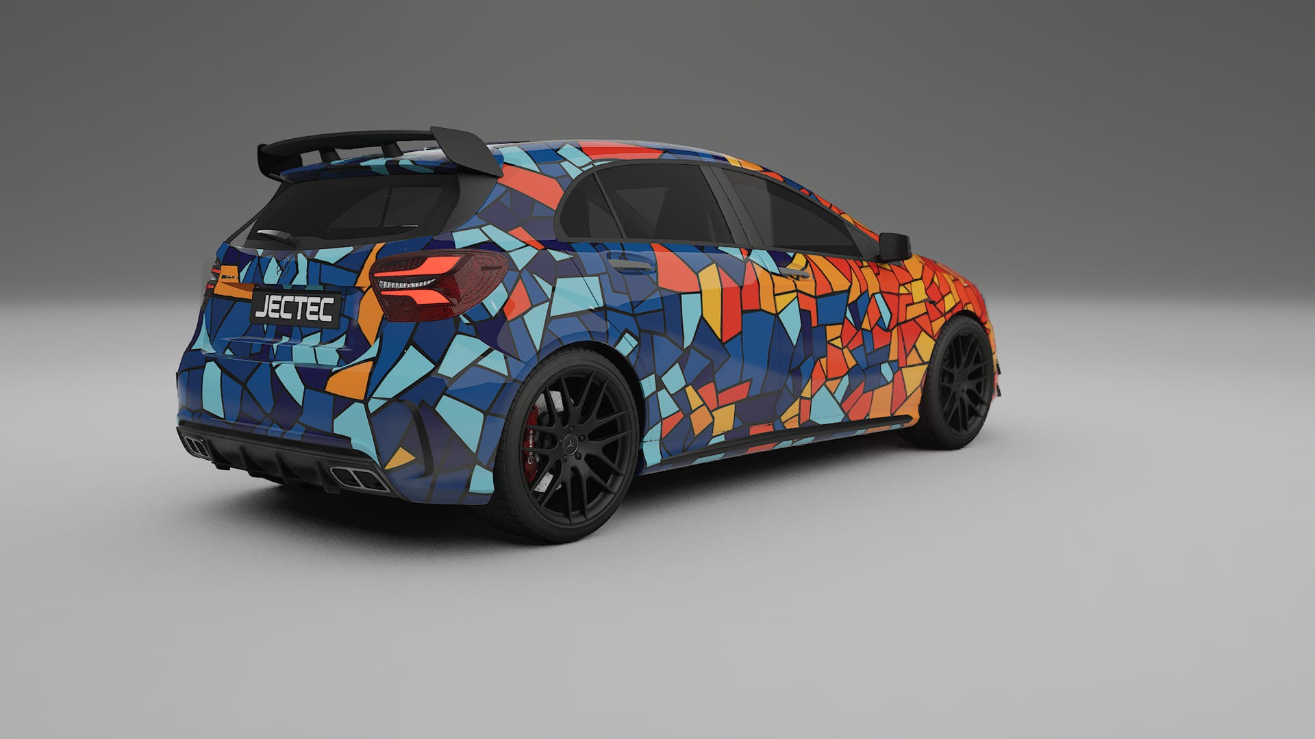 Mercedes A45 AMG W176 BARCELONA – Designad Wrap PPF-sats i utskrivbar polyuretanfilm