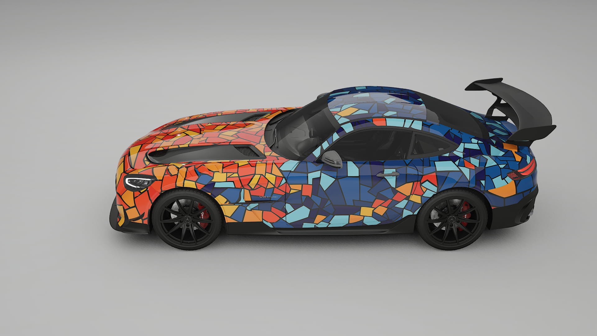 Mercedes AMG GT Black Series C192 Coupe BARCELONA – Designad Wrap PPF-sats i utskrivbar polyuretanfilm