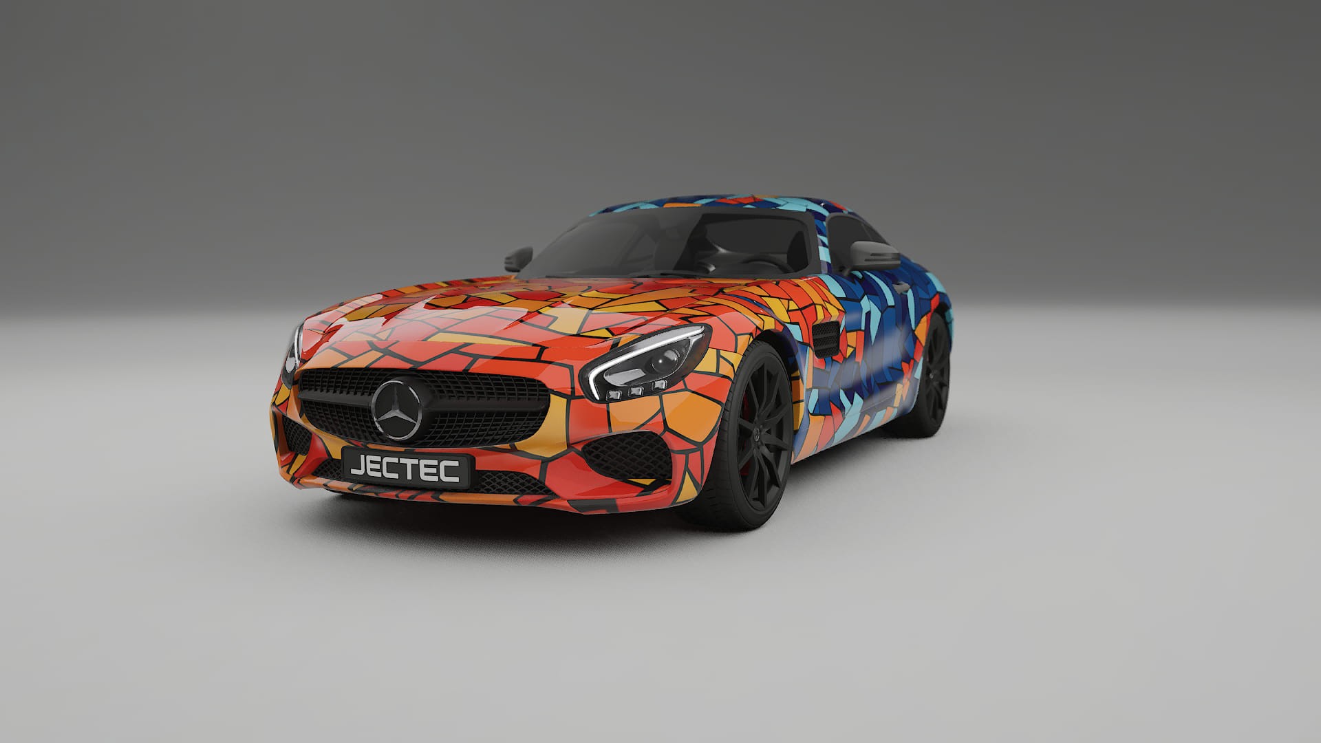 Mercedes AMG GT C190 Coupe BARCELONA – Designad Wrap PPF-sats i utskrivbar polyuretanfilm
