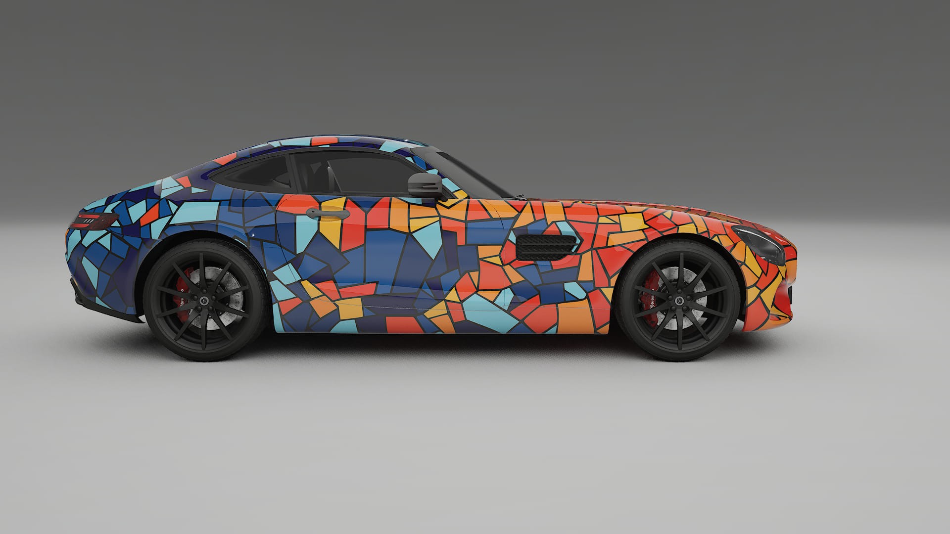 Mercedes AMG GT C190 Coupe BARCELONA – Designad Wrap PPF-sats i utskrivbar polyuretanfilm