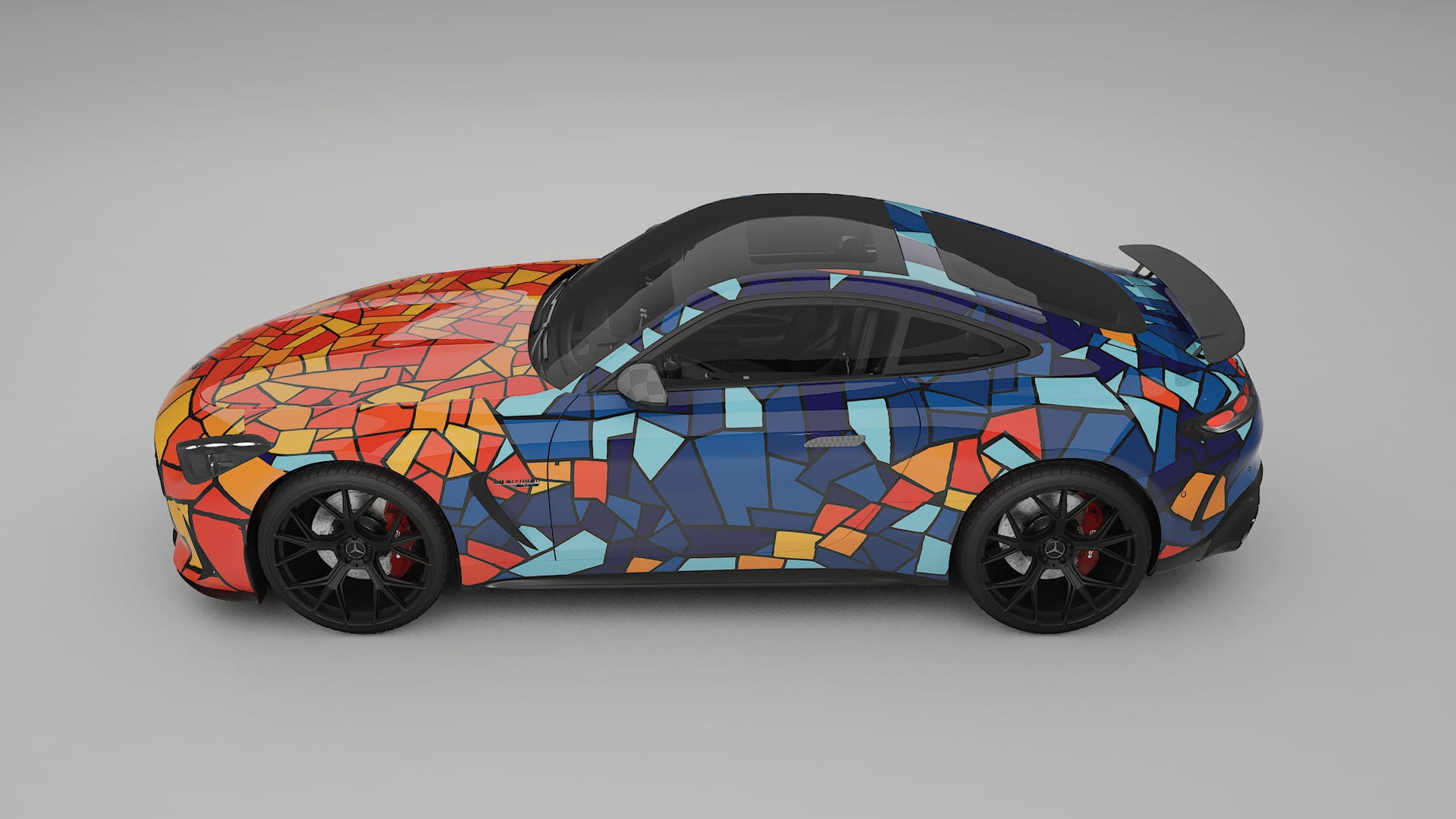 Mercedes AMG GT Coupe C192 BARCELONA – Designad Wrap PPF-sats i utskrivbar polyuretanfilm