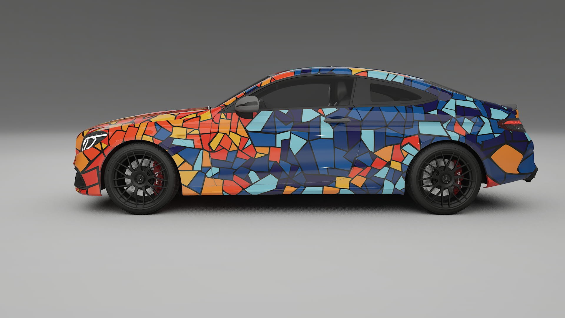 Mercedes C63 AMG W205 Coupe BARCELONA – Designad Wrap PPF-sats i utskrivbar polyuretanfilm