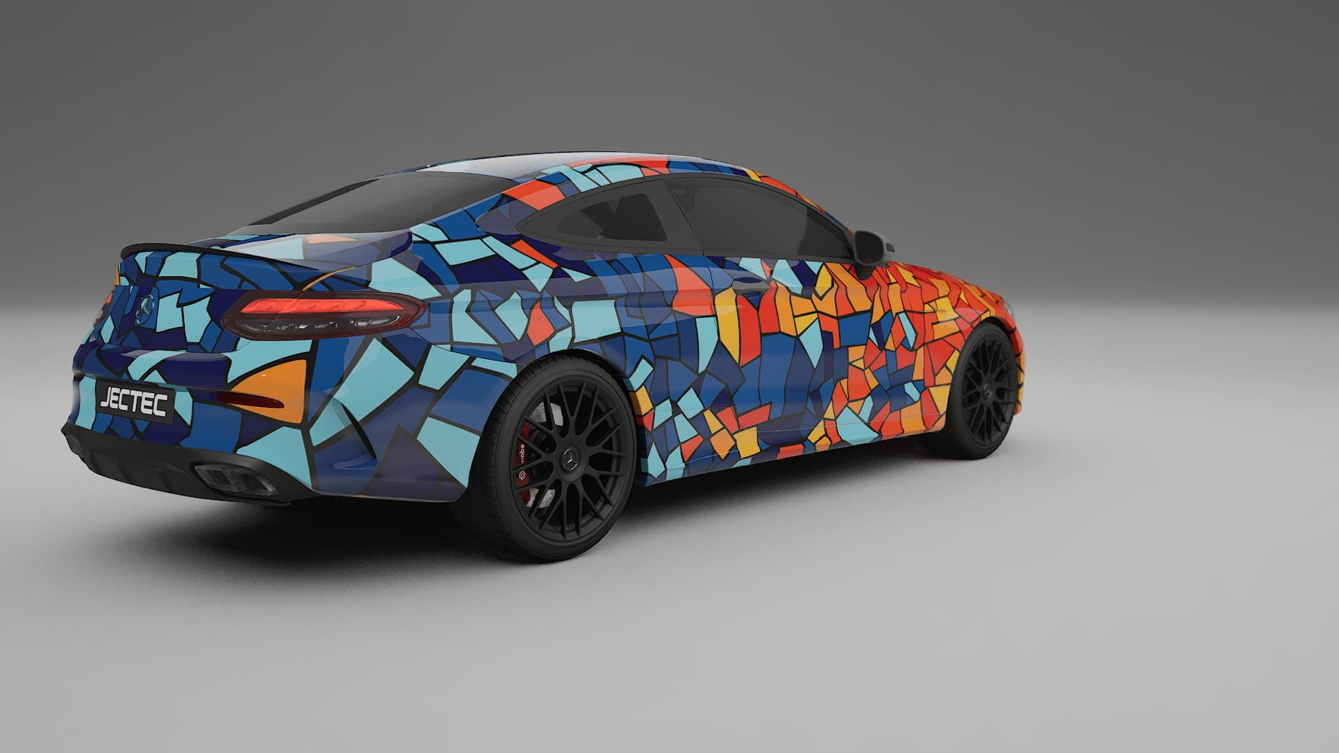 Mercedes C63 AMG W205 Coupe BARCELONA – Designad Wrap PPF-sats i utskrivbar polyuretanfilm