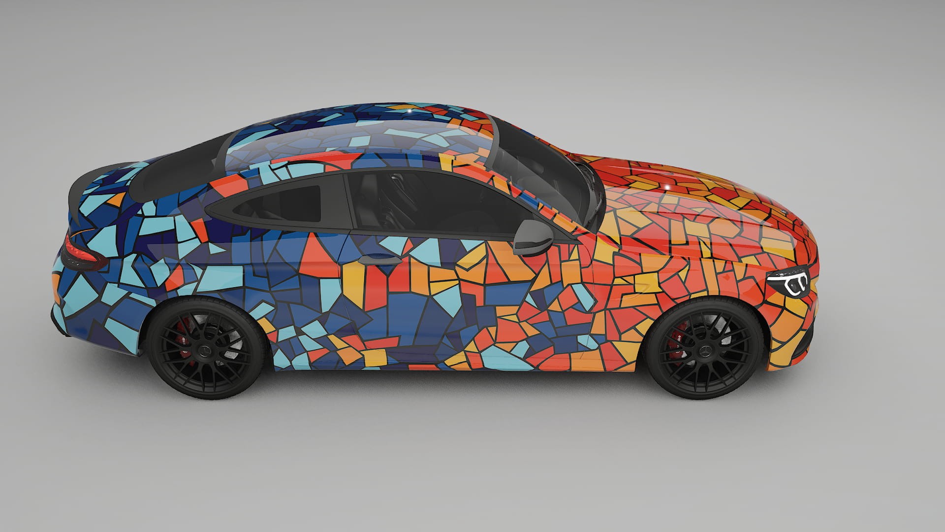 Mercedes C63 AMG W205 Coupe BARCELONA – Designad Wrap PPF-sats i utskrivbar polyuretanfilm