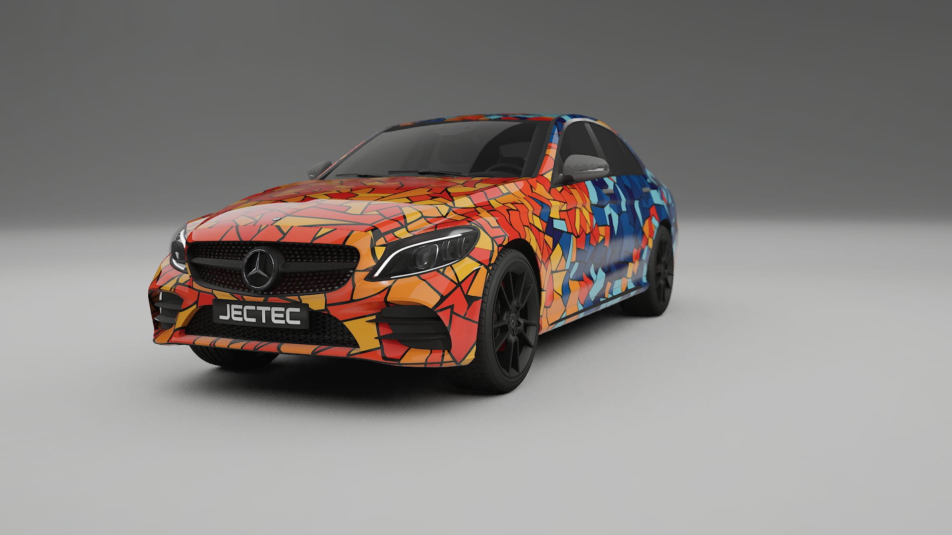 Mercedes C-class W205 AMG sedan BARCELONA – Designad Wrap PPF-sats i utskrivbar polyuretanfilm