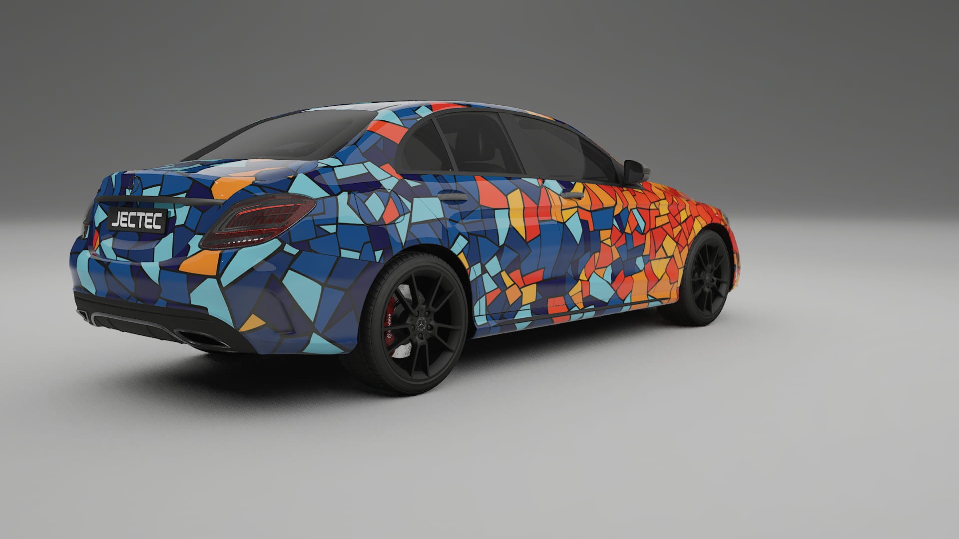 Mercedes C-class W205 AMG sedan BARCELONA – Designad Wrap PPF-sats i utskrivbar polyuretanfilm