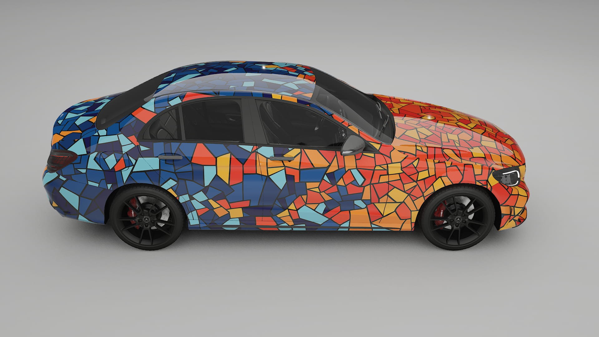 Mercedes C-class W205 AMG sedan BARCELONA – Designad Wrap PPF-sats i utskrivbar polyuretanfilm