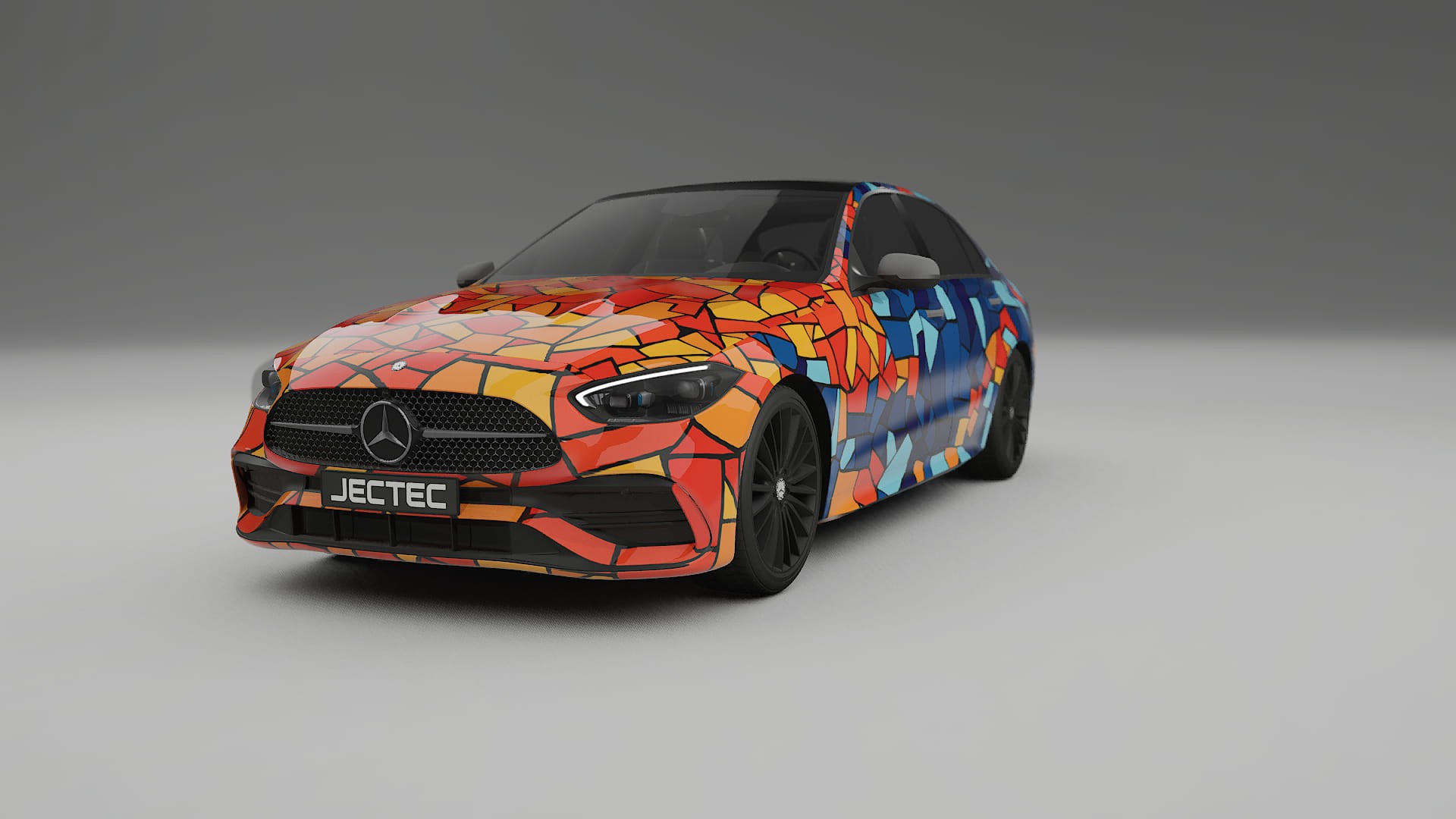 Mercedes C-class W206 BARCELONA – Designad Wrap PPF-sats i utskrivbar polyuretanfilm