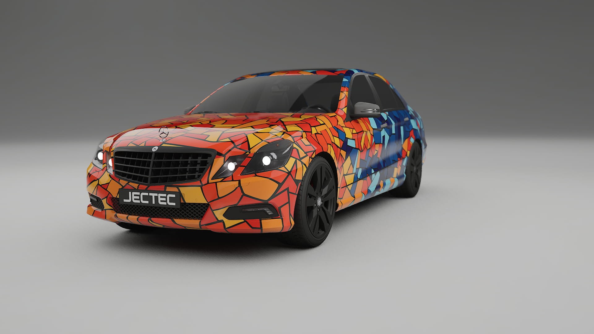 Mercedes E-class Sedan W212 Prefacelift pre-LCI BARCELONA – Designad Wrap PPF-sats i utskrivbar polyuretanfilm