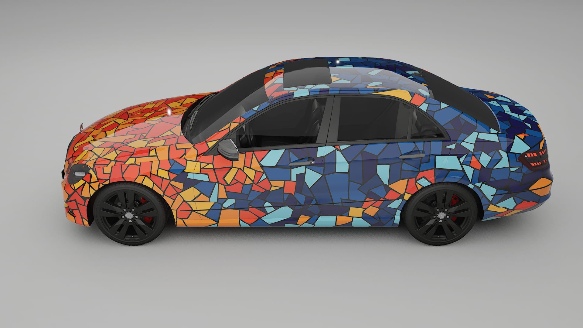 Mercedes E-class Sedan W212 Prefacelift pre-LCI BARCELONA – Designad Wrap PPF-sats i utskrivbar polyuretanfilm