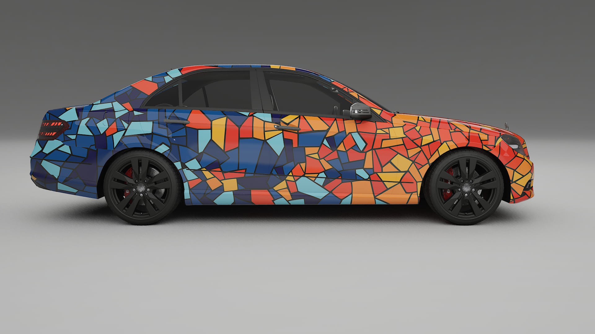 Mercedes E-class Sedan W212 Prefacelift pre-LCI BARCELONA – Designad Wrap PPF-sats i utskrivbar polyuretanfilm