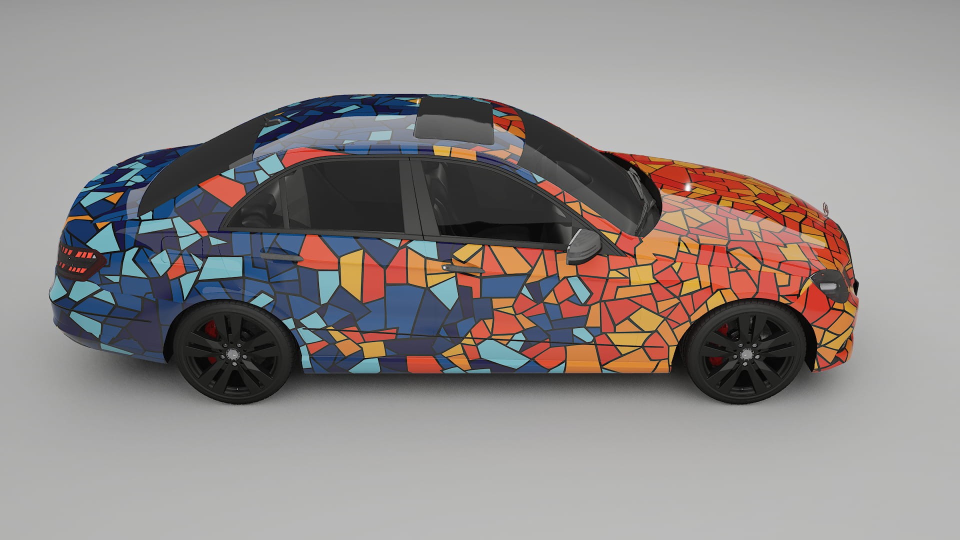 Mercedes E-class Sedan W212 Prefacelift pre-LCI BARCELONA – Designad Wrap PPF-sats i utskrivbar polyuretanfilm