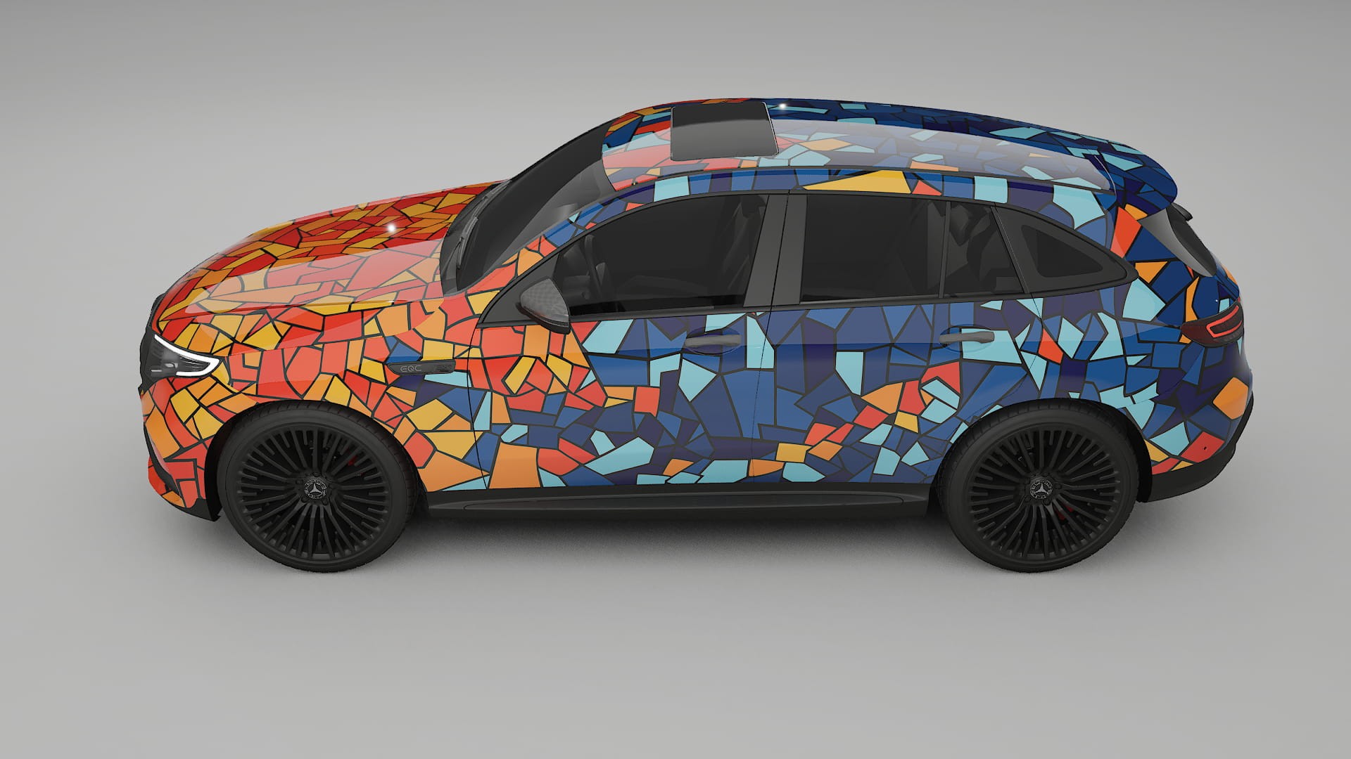 Mercedes EQC AMG BARCELONA – Designad Wrap PPF-sats i utskrivbar polyuretanfilm