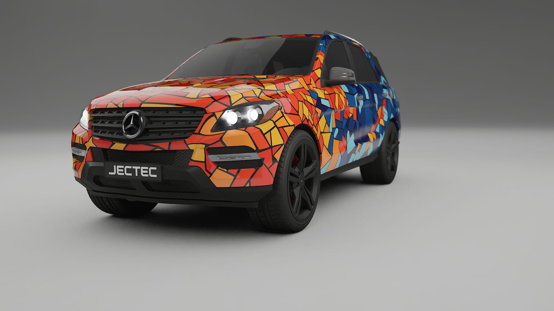 Mercedes M-class W166 BARCELONA – Designad Wrap PPF-sats i utskrivbar polyuretanfilm