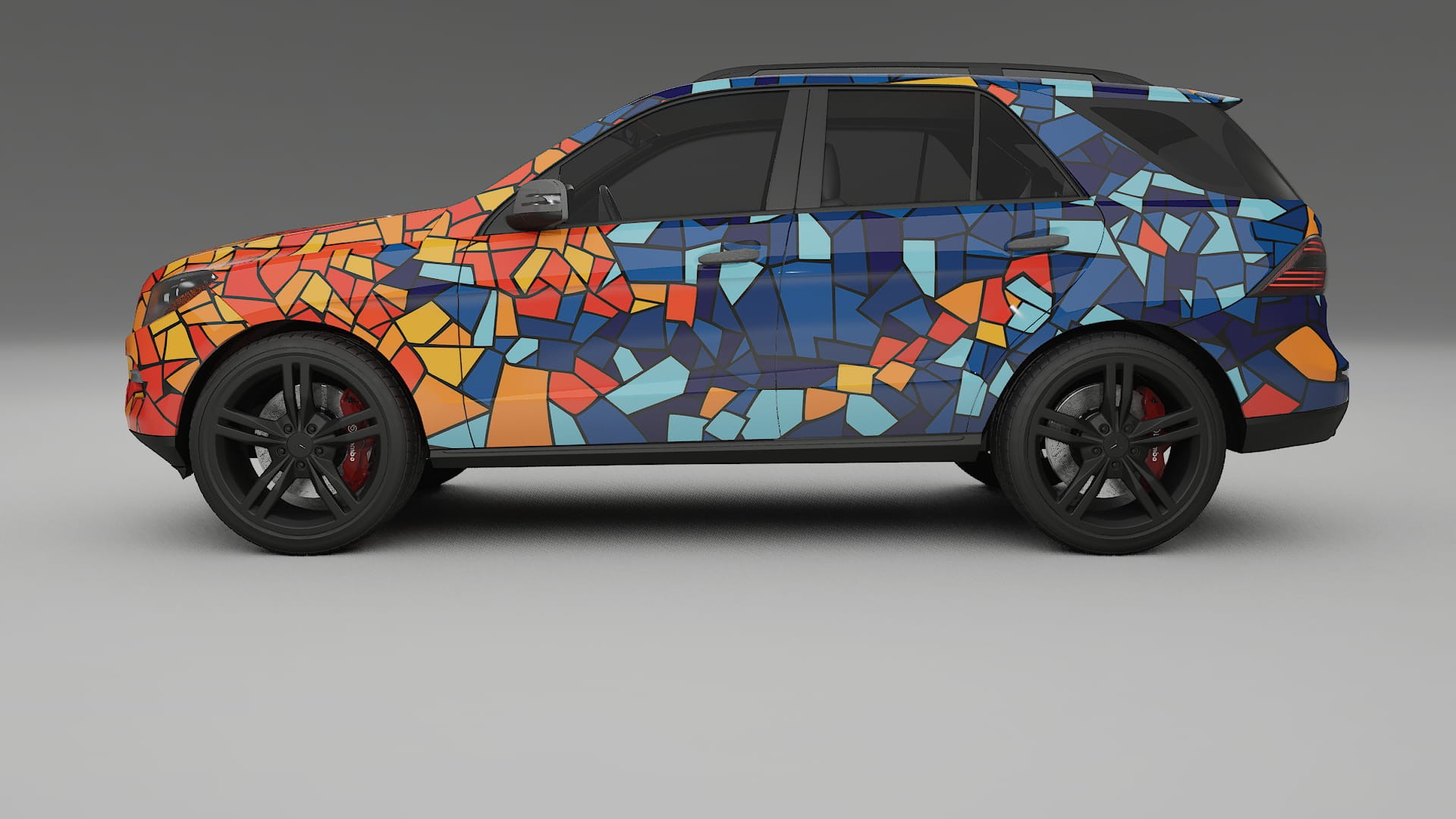 Mercedes M-class W166 BARCELONA – Designad Wrap PPF-sats i utskrivbar polyuretanfilm