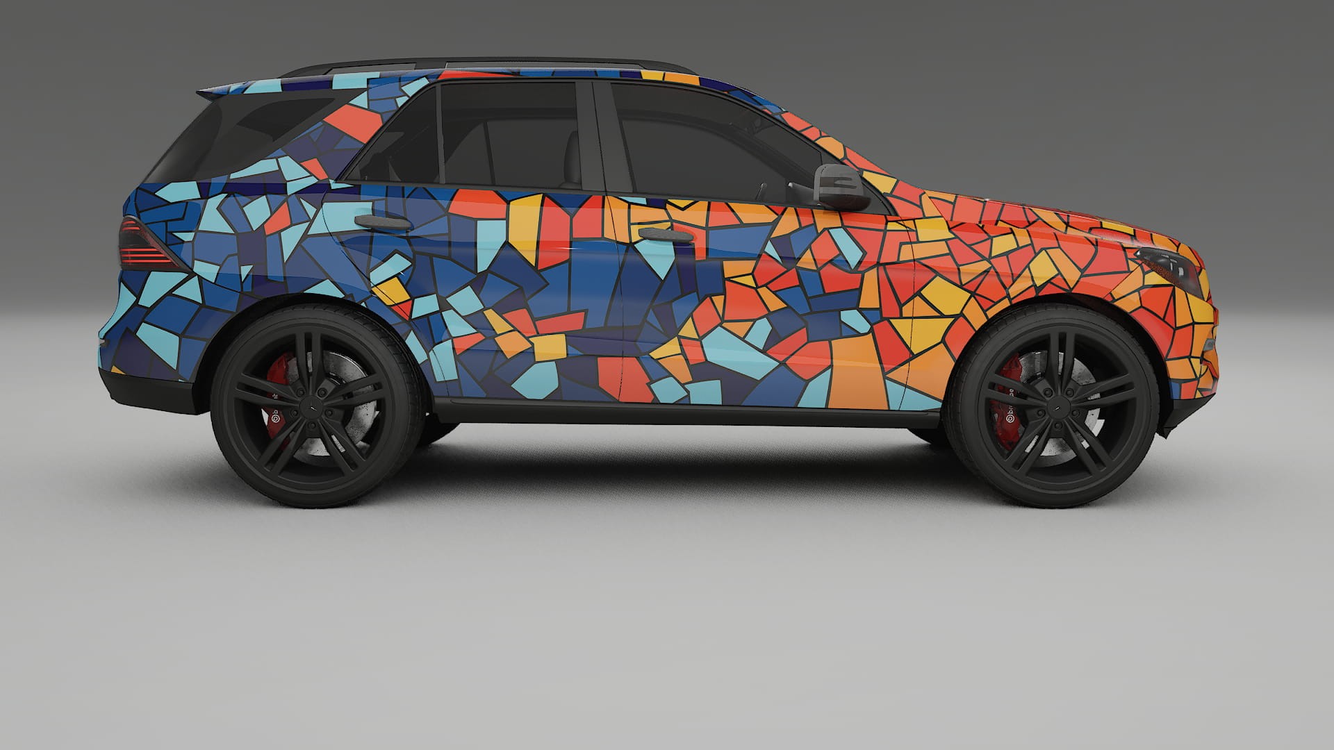 Mercedes M-class W166 BARCELONA – Designad Wrap PPF-sats i utskrivbar polyuretanfilm