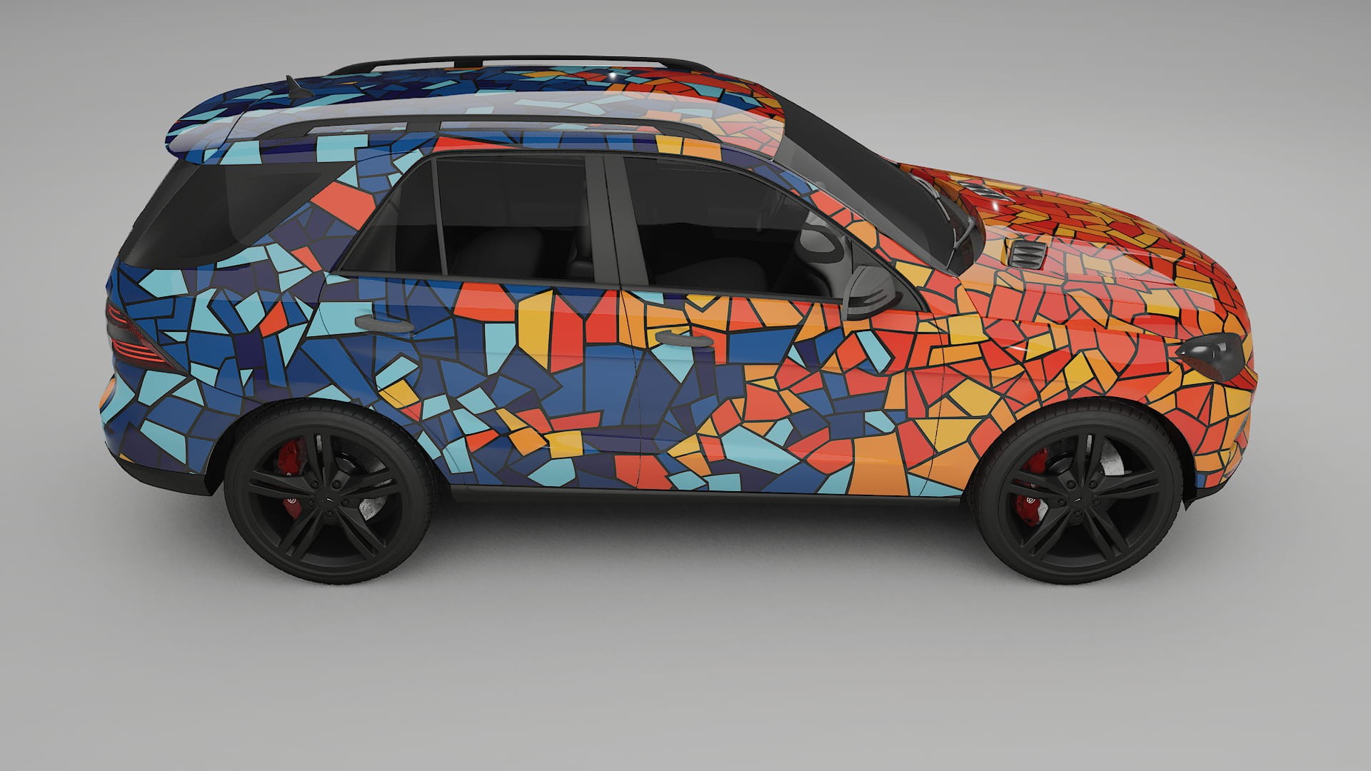 Mercedes M-class W166 BARCELONA – Designad Wrap PPF-sats i utskrivbar polyuretanfilm