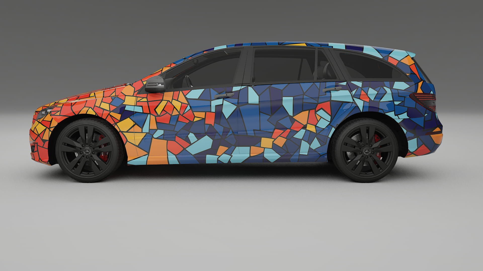 Mercedes R-class W251 facelift LCI BARCELONA – Designad Wrap PPF-sats i utskrivbar polyuretanfilm