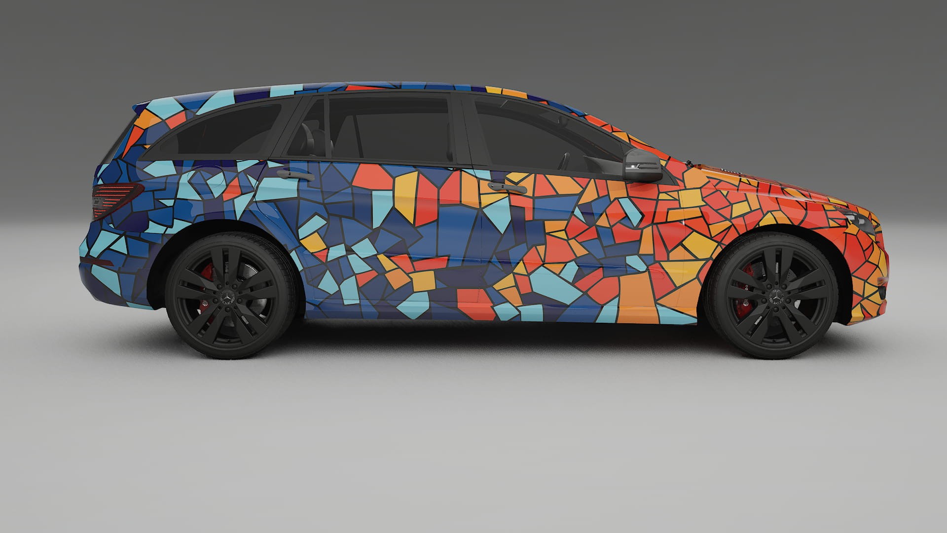 Mercedes R-class W251 facelift LCI BARCELONA – Designad Wrap PPF-sats i utskrivbar polyuretanfilm