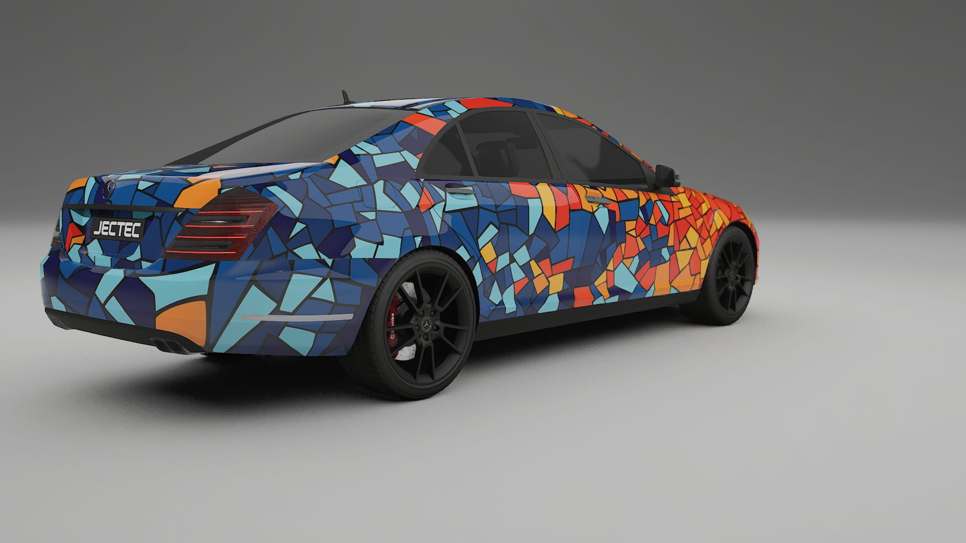 Mercedes S-class W221 facelift LCI BARCELONA – Designad Wrap PPF-sats i utskrivbar polyuretanfilm