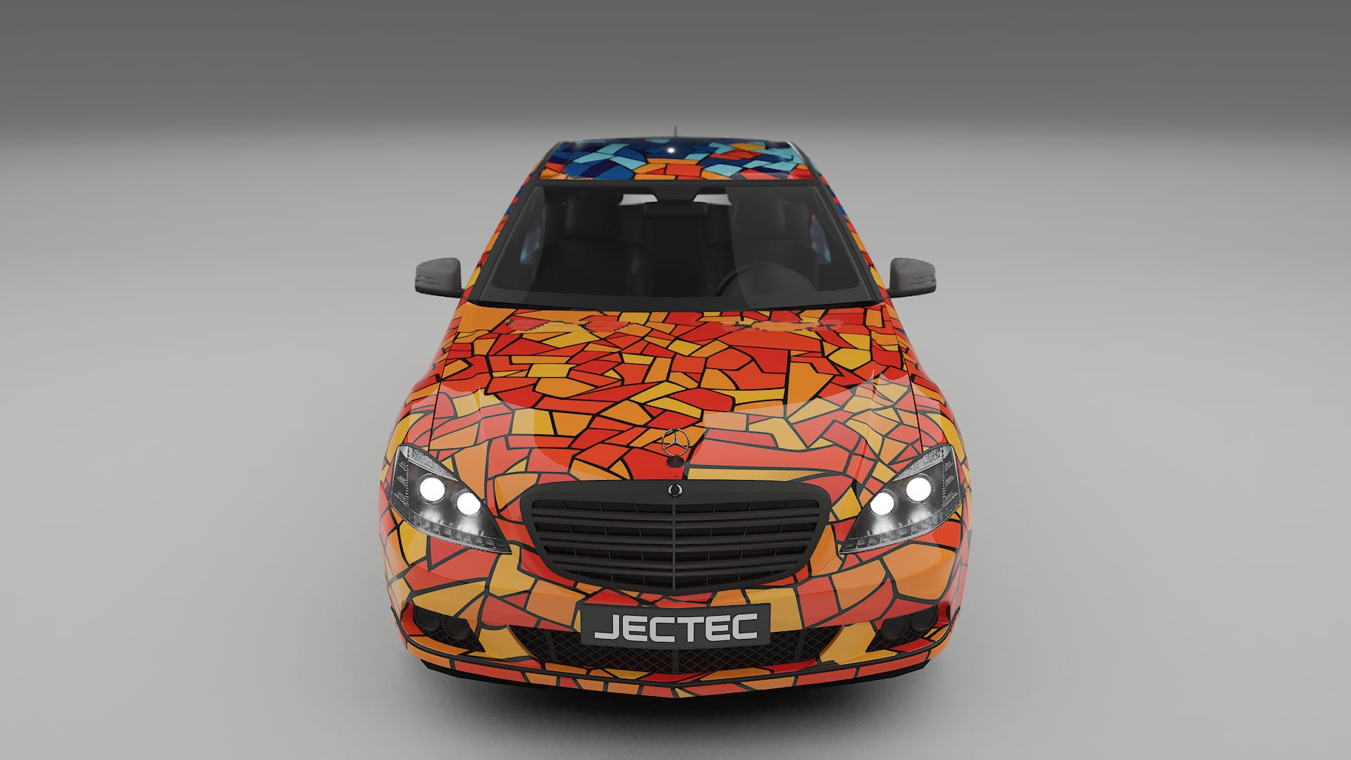 Mercedes S-class W221 facelift LCI BARCELONA – Designad Wrap PPF-sats i utskrivbar polyuretanfilm