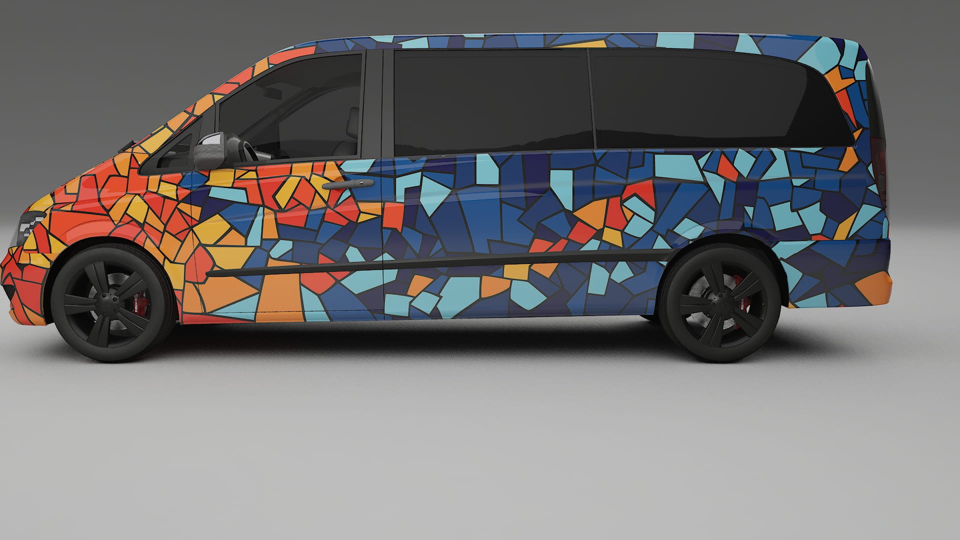 Mercedes Viano Extralong W439 Facelift LCI BARCELONA – Designad Wrap PPF-sats i utskrivbar polyuretanfilm