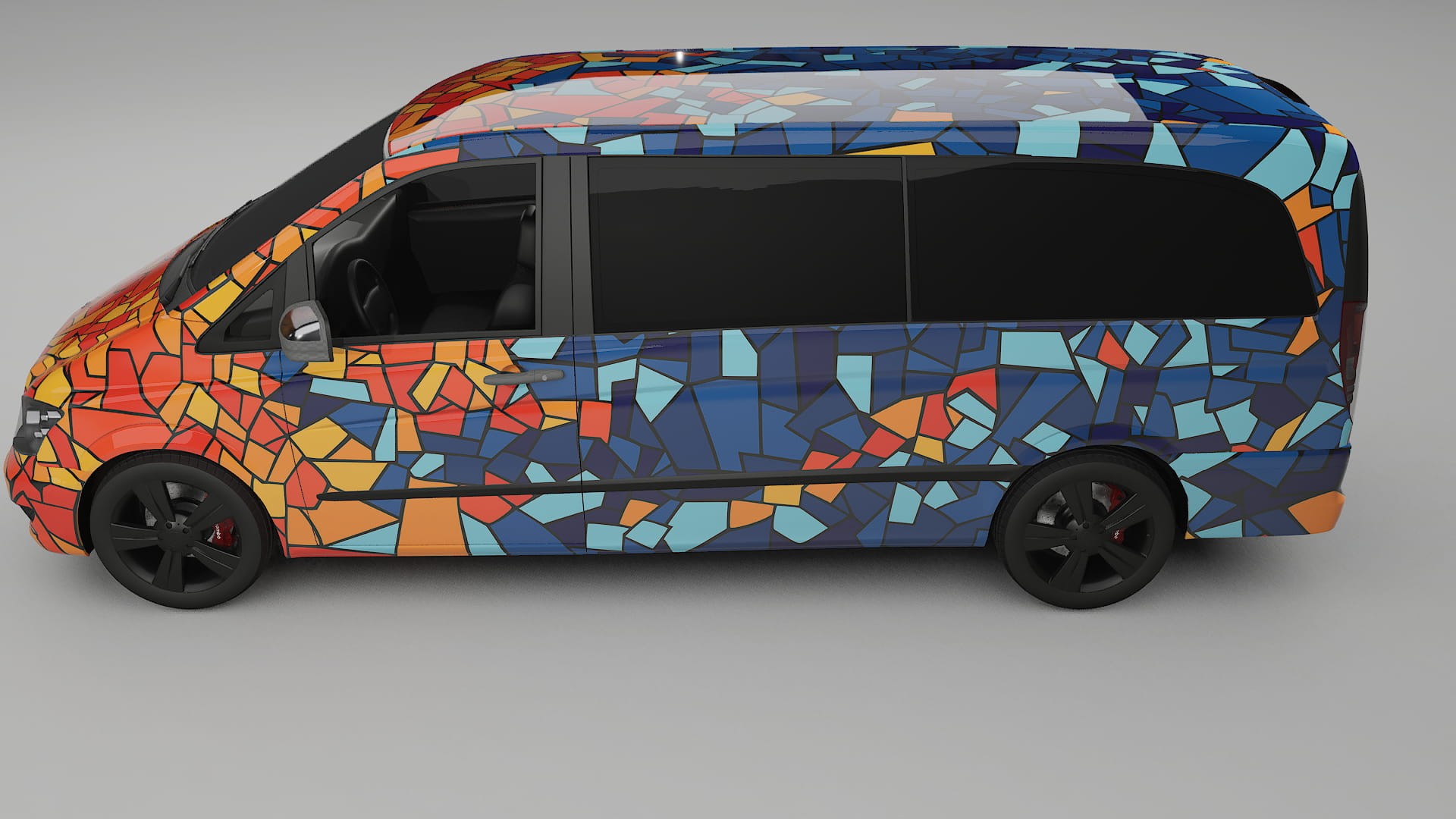 Mercedes Viano Extralong W439 Facelift LCI BARCELONA – Designad Wrap PPF-sats i utskrivbar polyuretanfilm