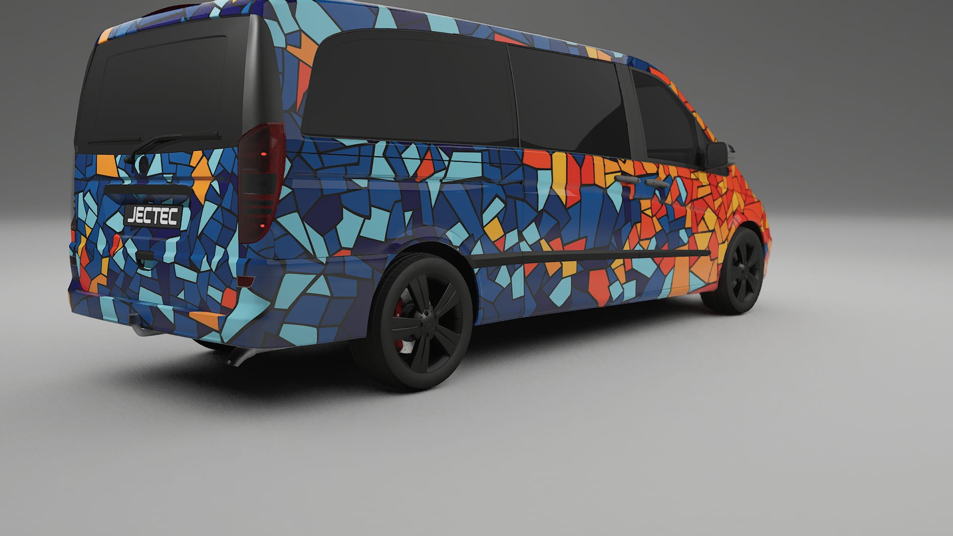 Mercedes Viano Extralong W439 Facelift LCI BARCELONA – Designad Wrap PPF-sats i utskrivbar polyuretanfilm