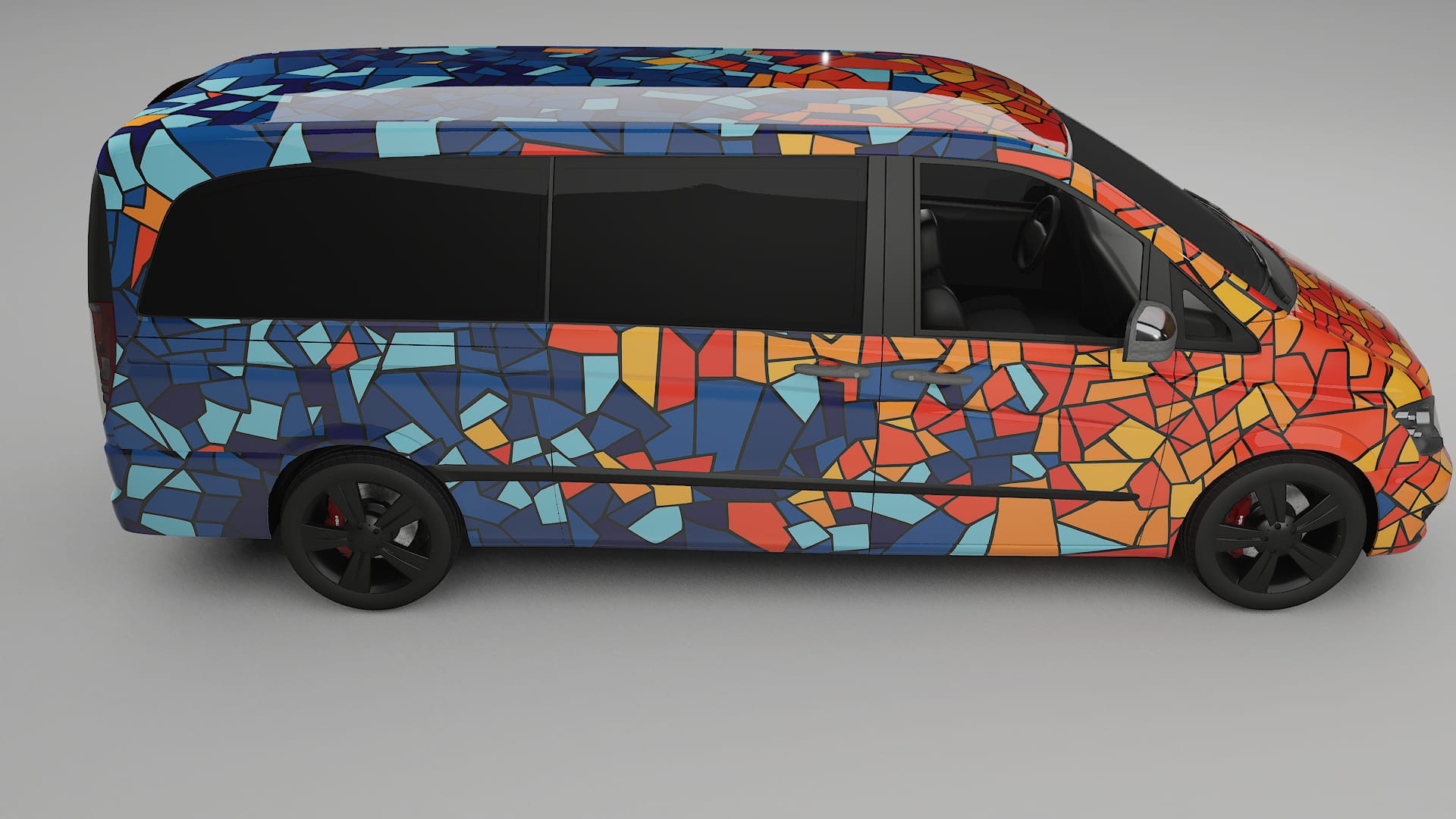 Mercedes Viano Extralong W439 Facelift LCI BARCELONA – Designad Wrap PPF-sats i utskrivbar polyuretanfilm
