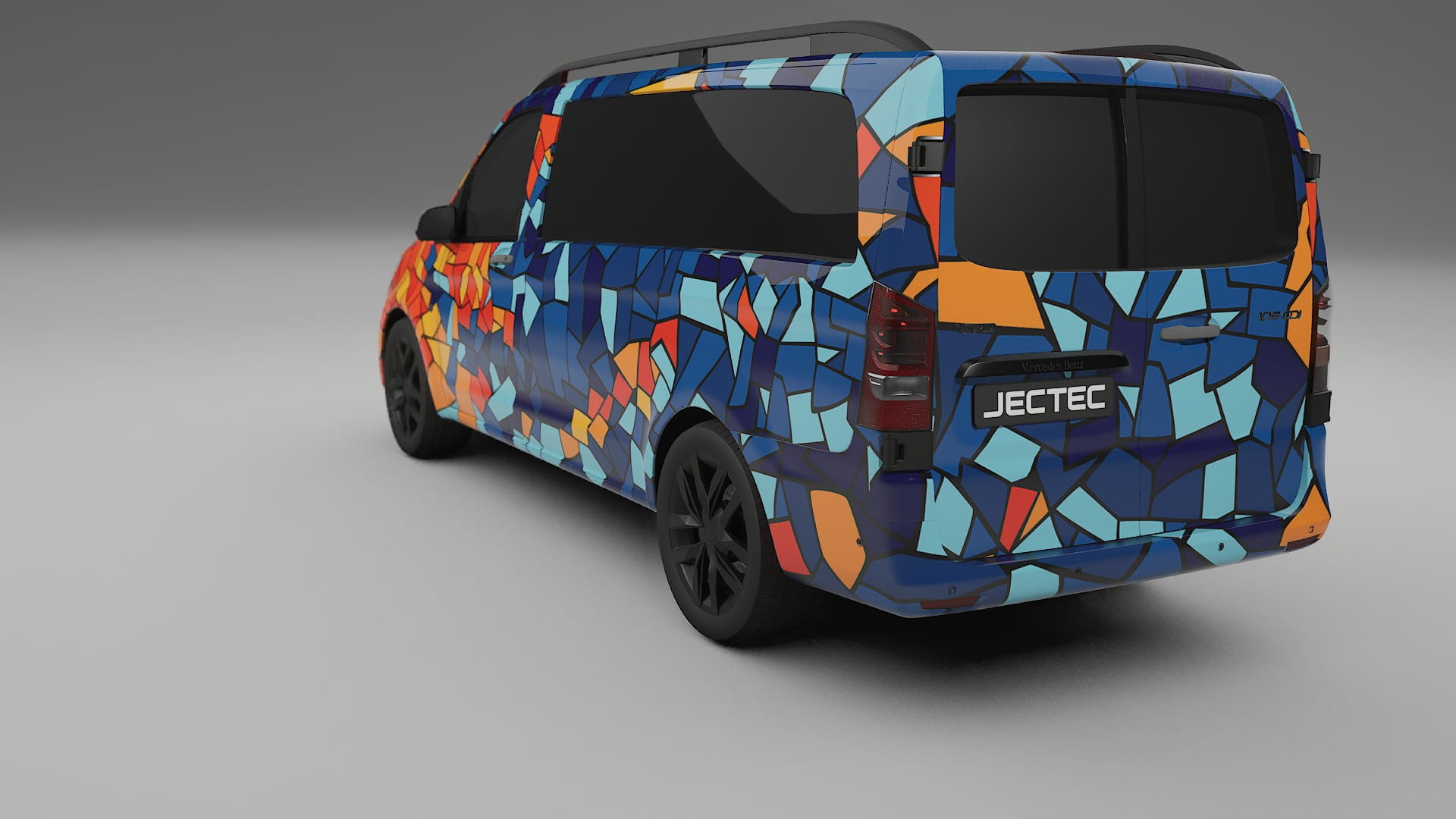 Mercedes Vito Short W447 prefacelift pre-LCI BARCELONA – Designad Wrap PPF-sats i utskrivbar polyuretanfilm