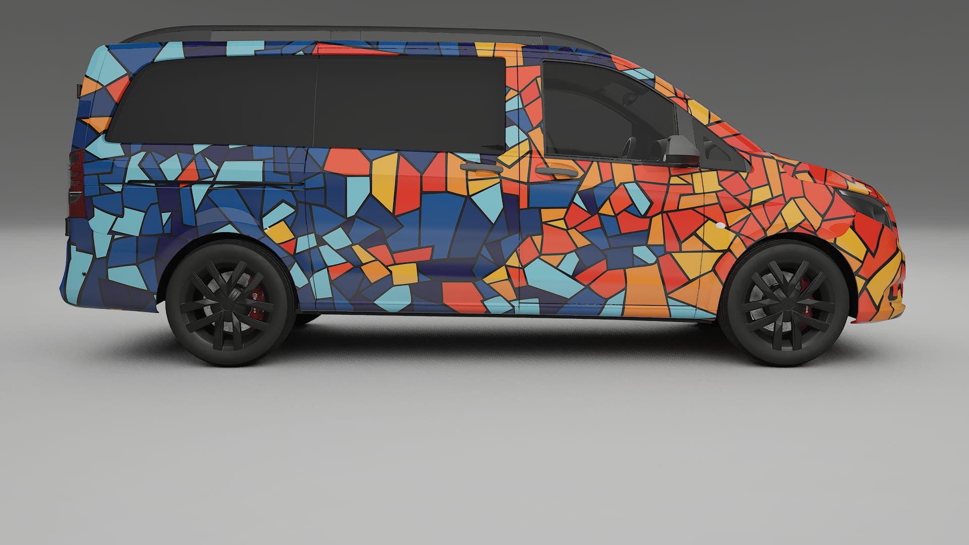 Mercedes Vito Short W447 prefacelift pre-LCI BARCELONA – Designad Wrap PPF-sats i utskrivbar polyuretanfilm