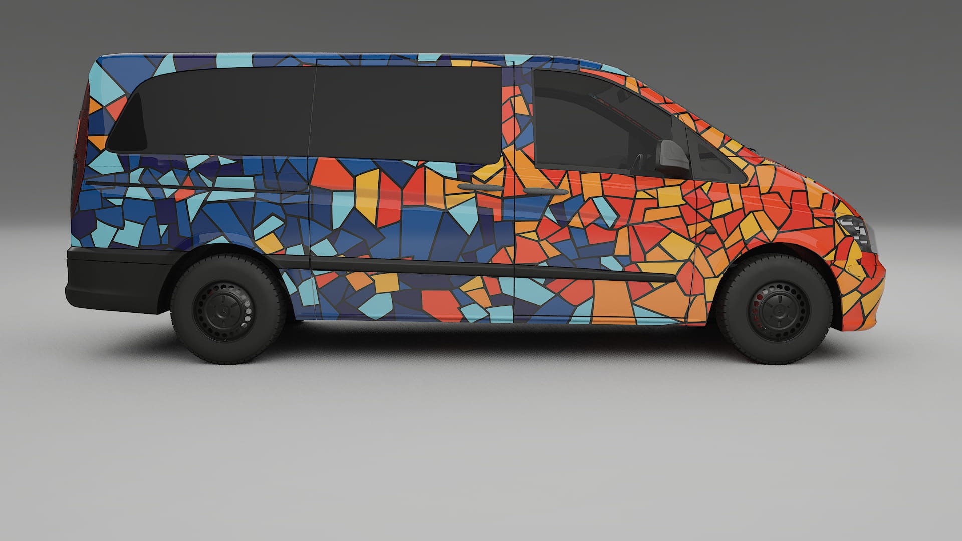 Mercedes Vito Short W639 facelift LCI BARCELONA – Designad Wrap PPF-sats i utskrivbar polyuretanfilm