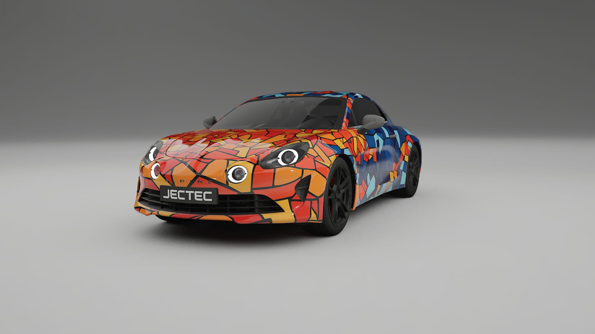 Renault Alpine A110 BARCELONA – Designad Wrap PPF-sats i utskrivbar polyuretanfilm