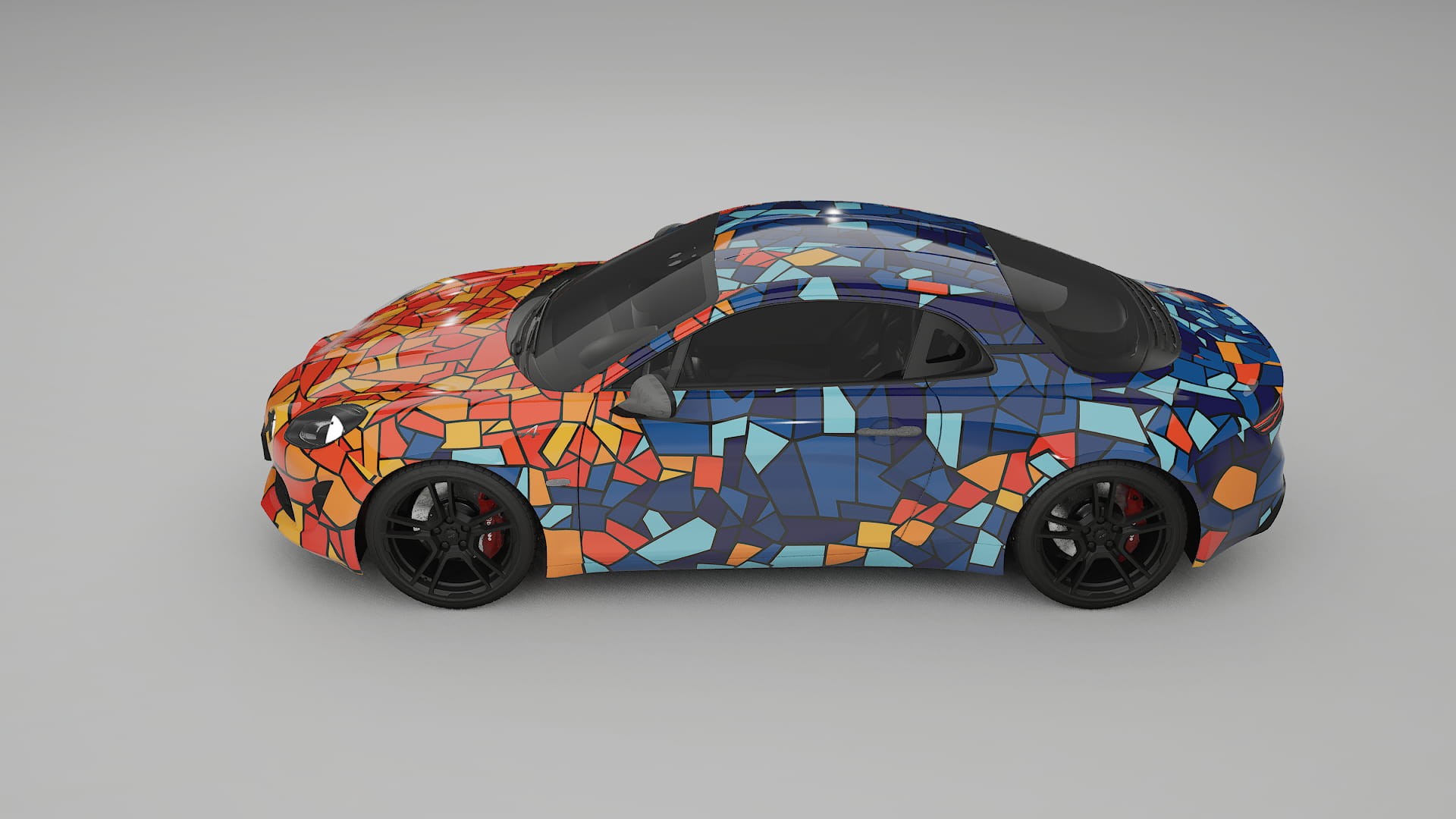 Renault Alpine A110 BARCELONA – Designad Wrap PPF-sats i utskrivbar polyuretanfilm