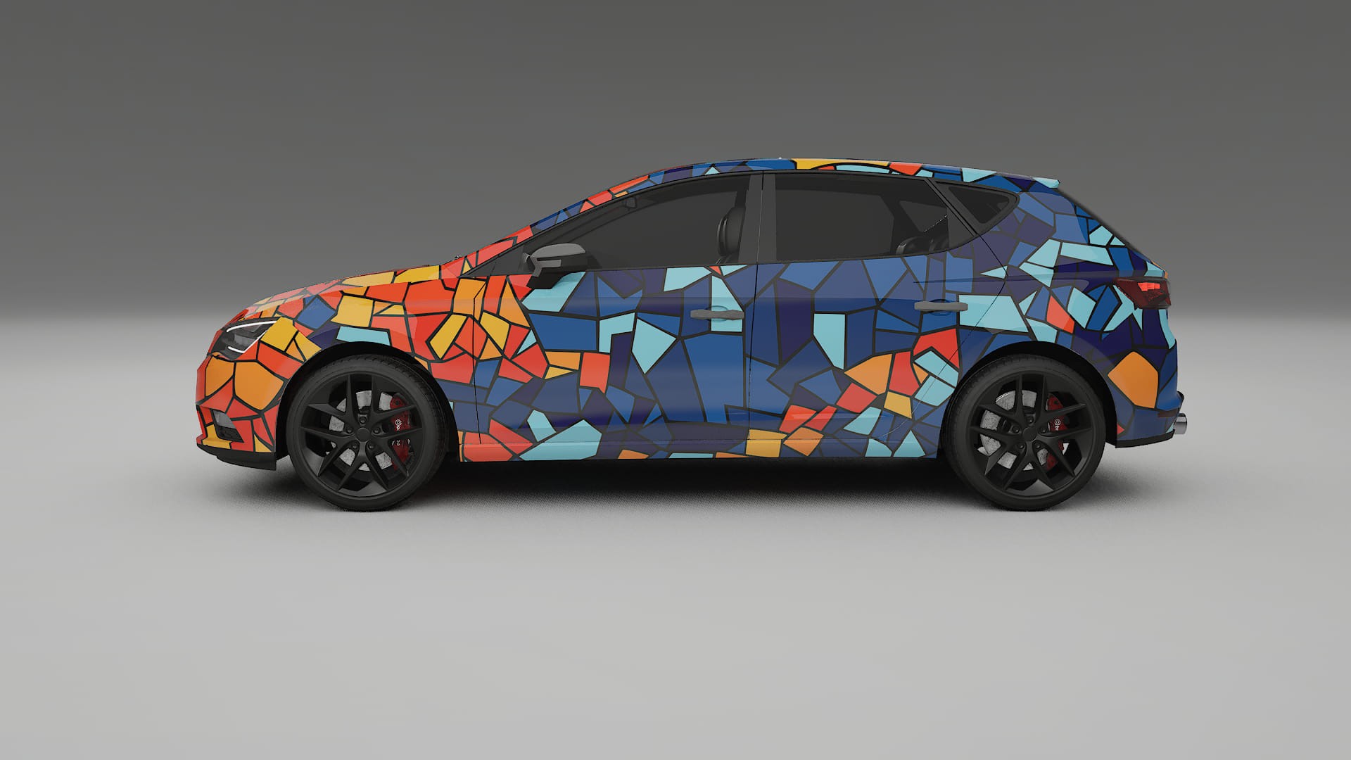 Seat Leon FR 5F BARCELONA – Designad Wrap PPF-sats i utskrivbar polyuretanfilm