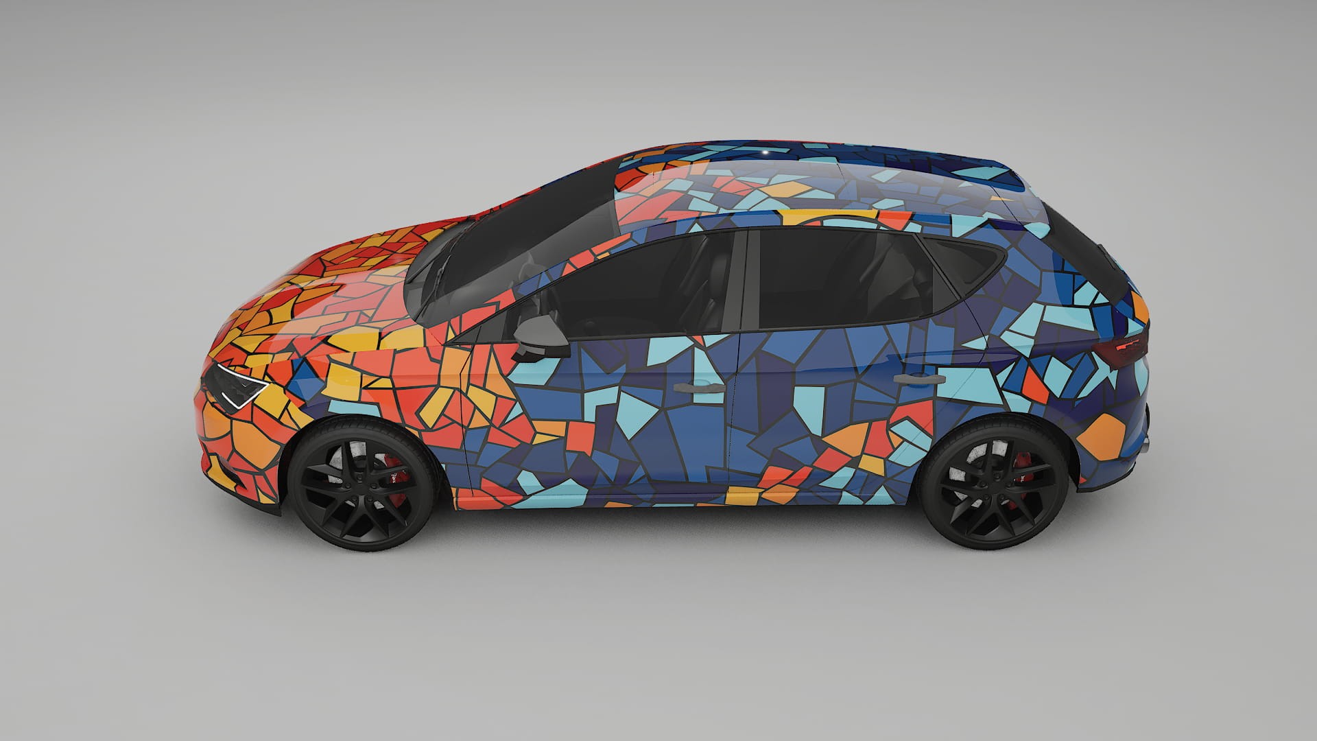 Seat Leon FR 5F BARCELONA – Designad Wrap PPF-sats i utskrivbar polyuretanfilm
