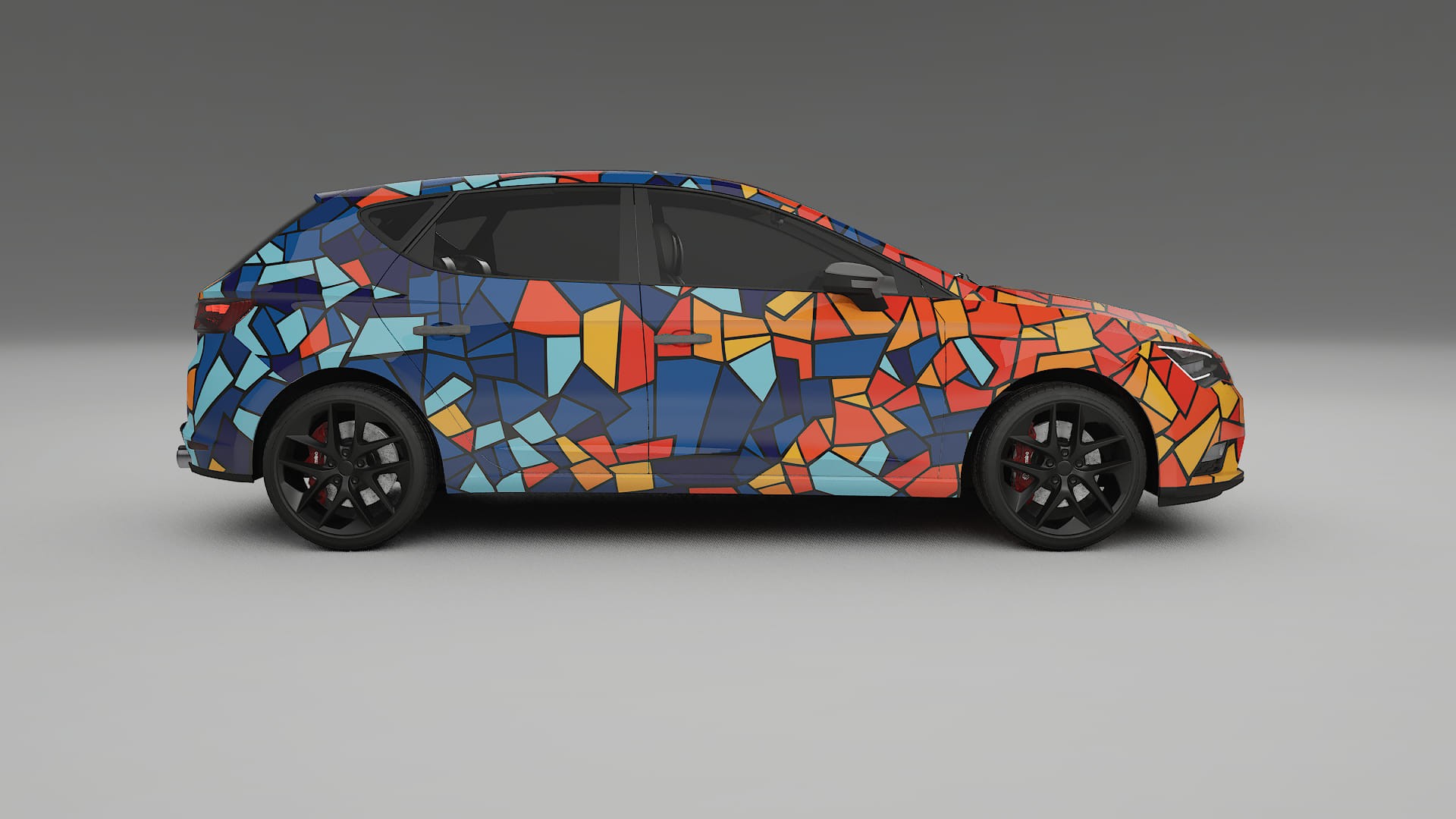 Seat Leon FR 5F BARCELONA – Designad Wrap PPF-sats i utskrivbar polyuretanfilm